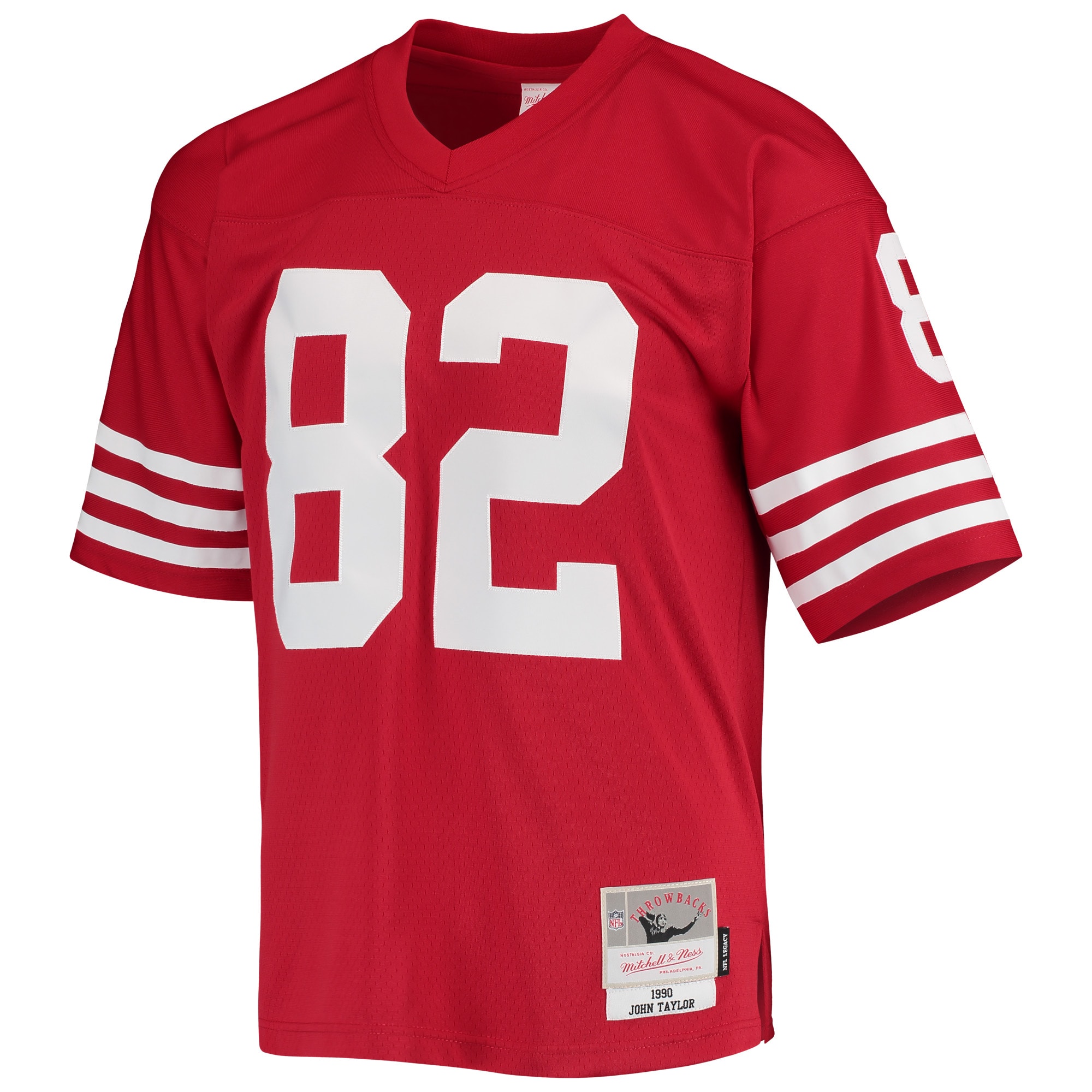 Alternative view of Men's San Francisco 49ers John Taylor Mitchell & Ness Scarlet Legacy Jersey JS1969 nicesnker