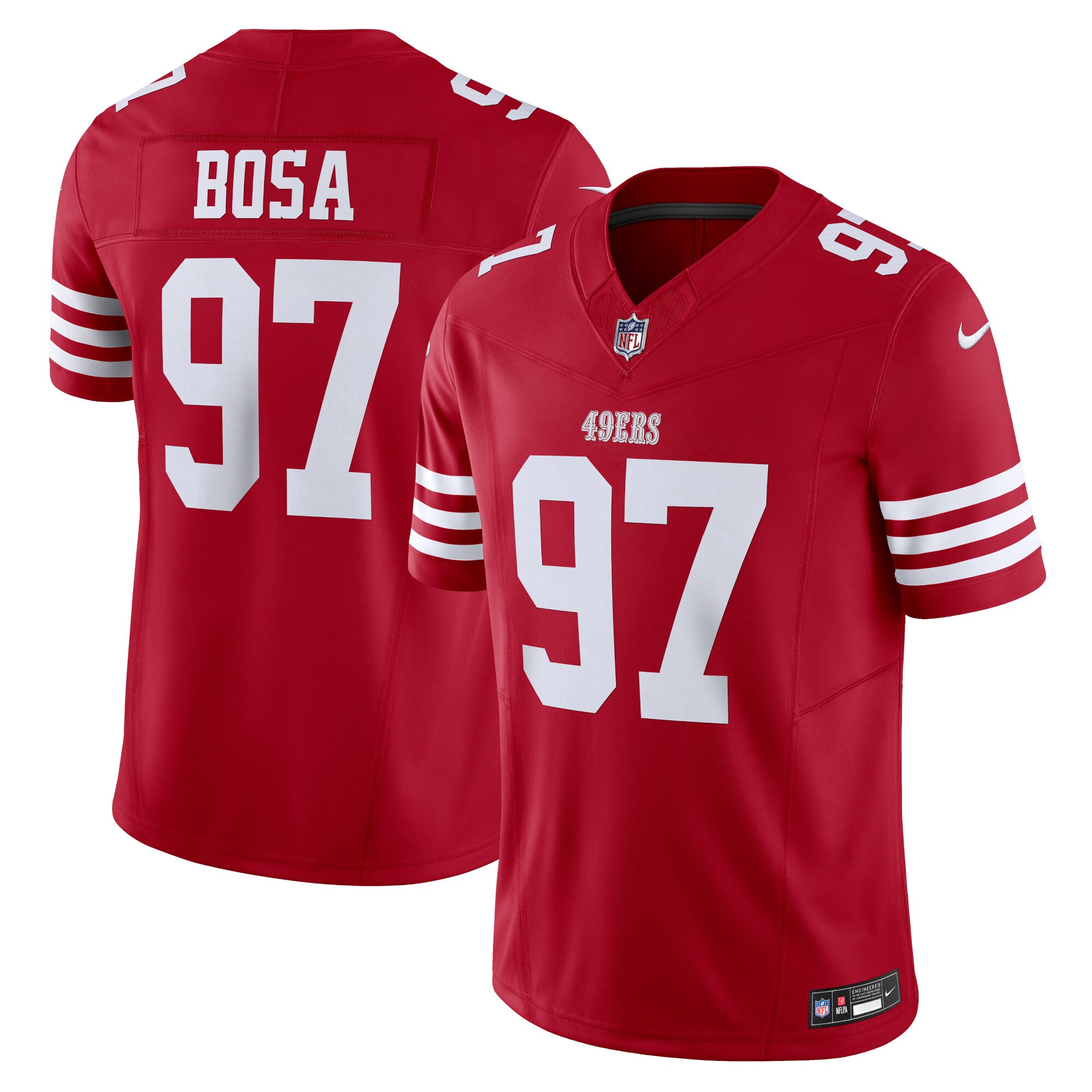Men's San Francisco 49ers Nick Bosa Scarlet Vapor F.U.S.E. Limited Jersey JS8907 nicesnker