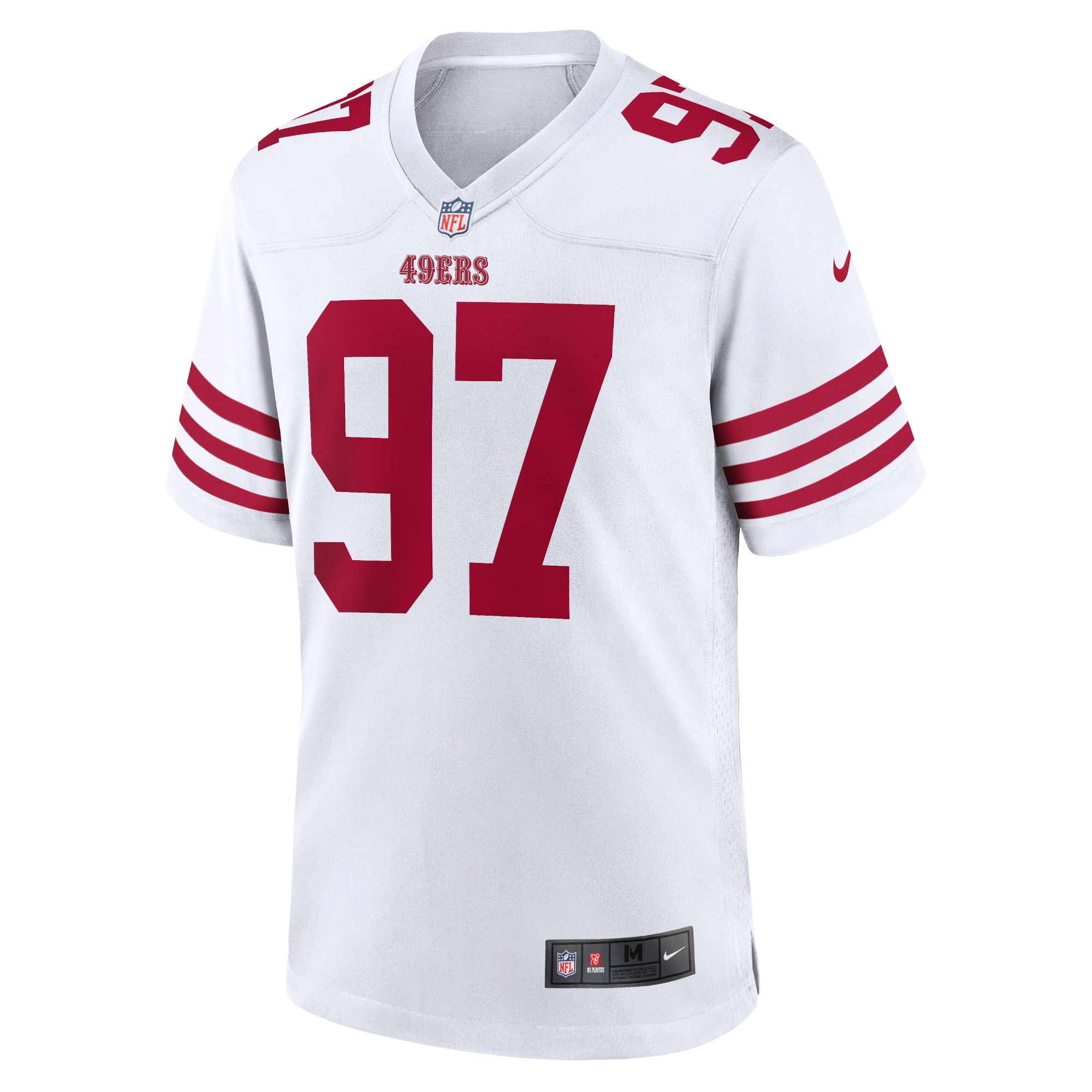 Alternative view of Men's San Francisco 49ers Nick Bosa White Player Game Jersey JS6573 nicesnker