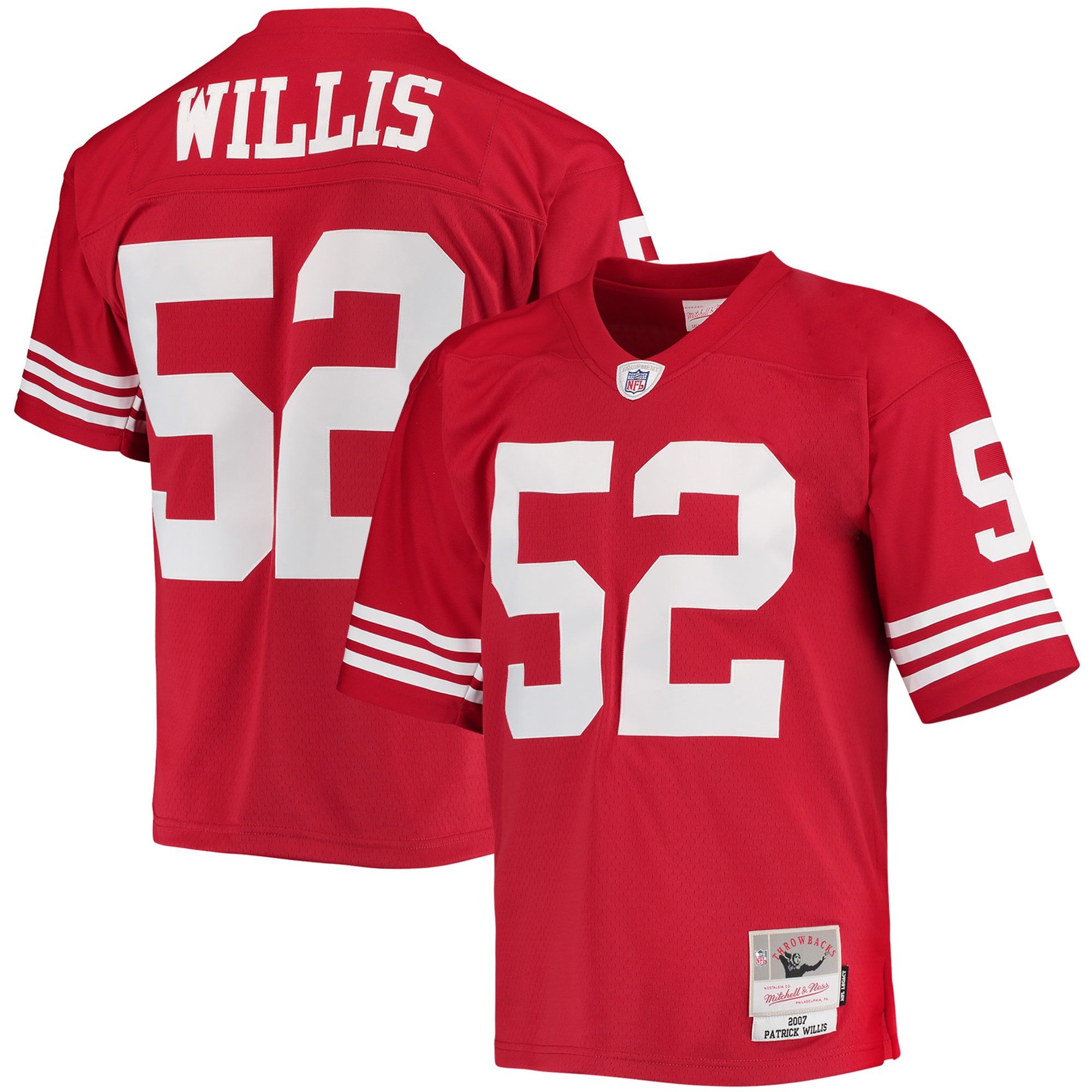 Men's San Francisco 49ers Patrick Willis Mitchell & Ness Scarlet Legacy Jersey JS7507 nicesnker
