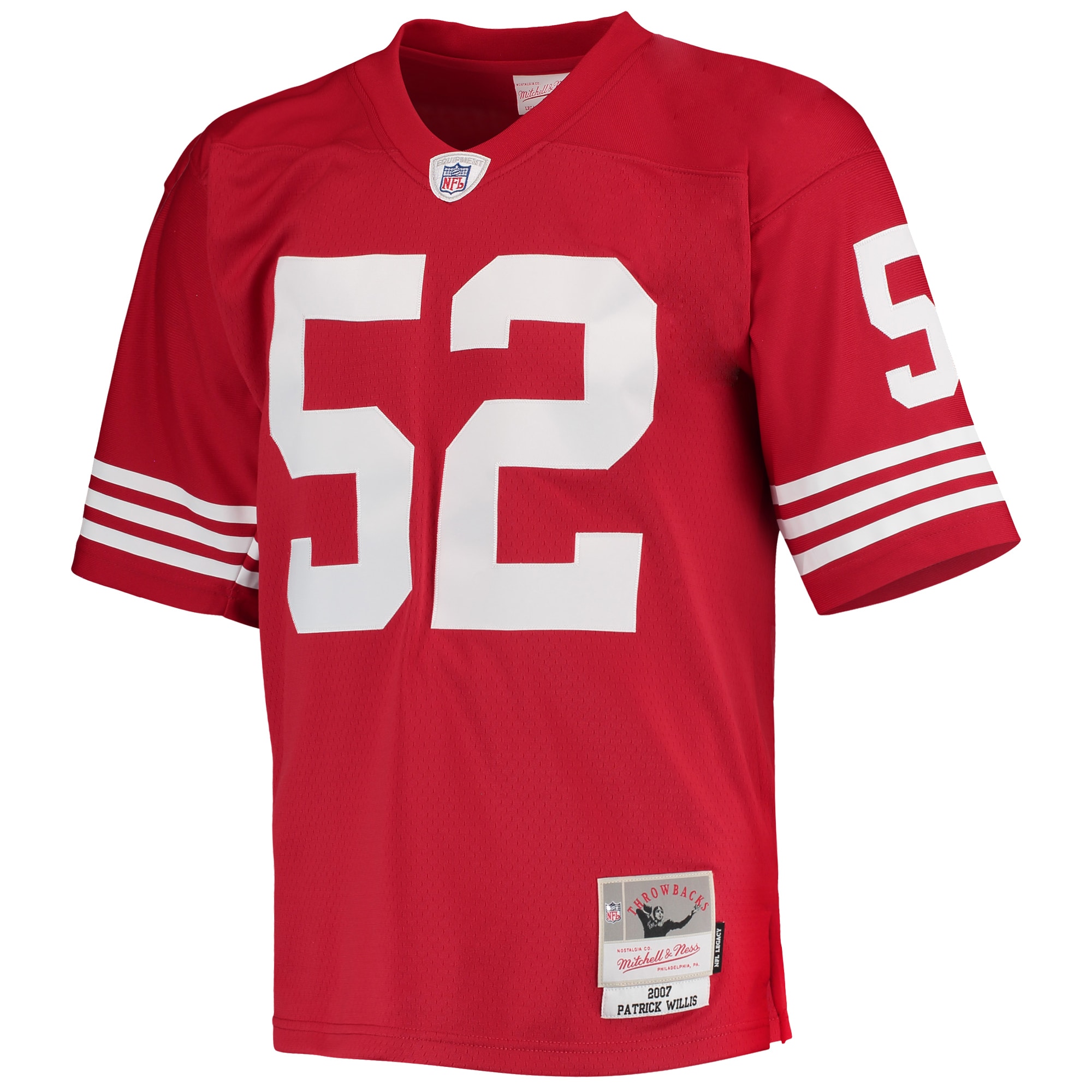 Alternative view of Men's San Francisco 49ers Patrick Willis Mitchell & Ness Scarlet Legacy Jersey JS7507 nicesnker