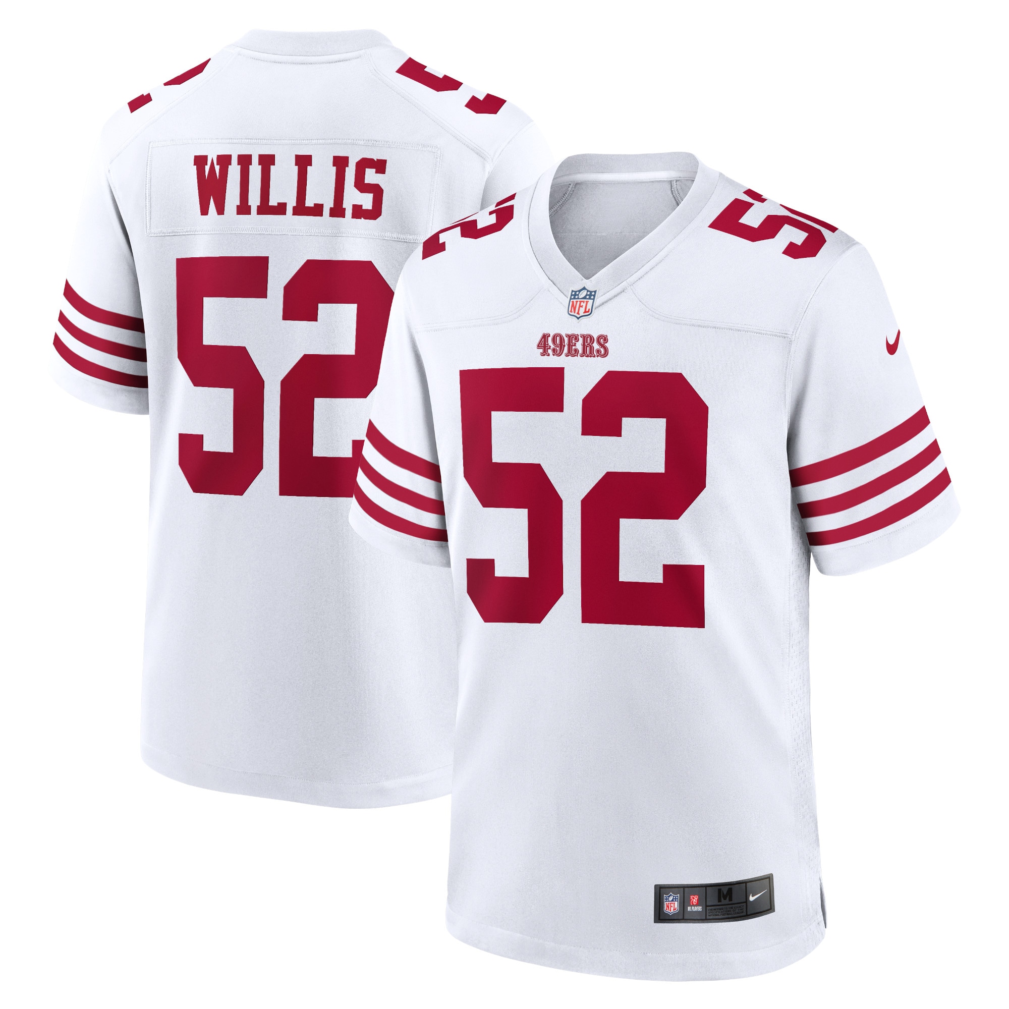 Men's San Francisco 49ers Patrick Willis White Retired Player Game Jersey JS7526 nicesnker
