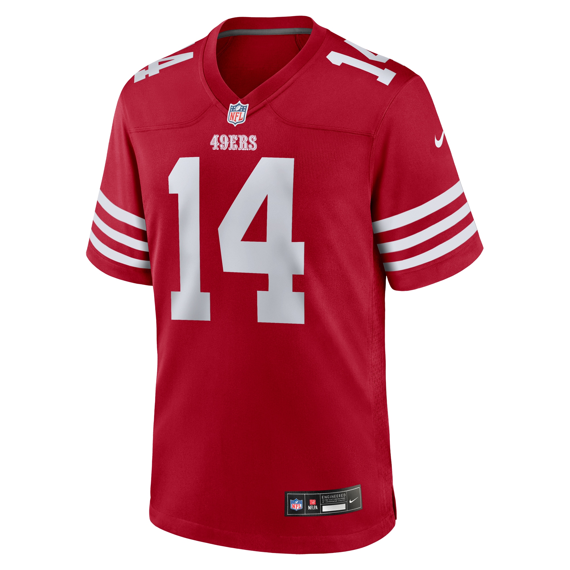 Alternative view of Men's San Francisco 49ers Ricky Pearsall Scarlet Player Game Jersey JS6124 nicesnker