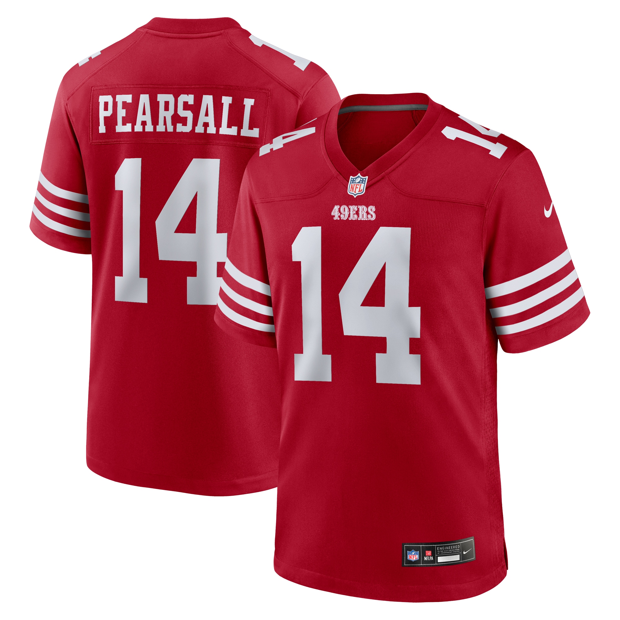 Men's San Francisco 49ers Ricky Pearsall Scarlet Player Game Jersey JS6124 nicesnker
