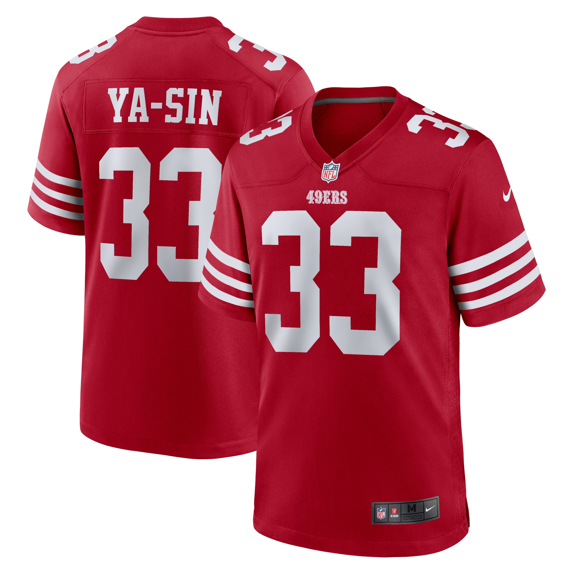 Men's San Francisco 49ers Rock Ya-Sin Scarlet Team Game Jersey JS7295 nicesnker