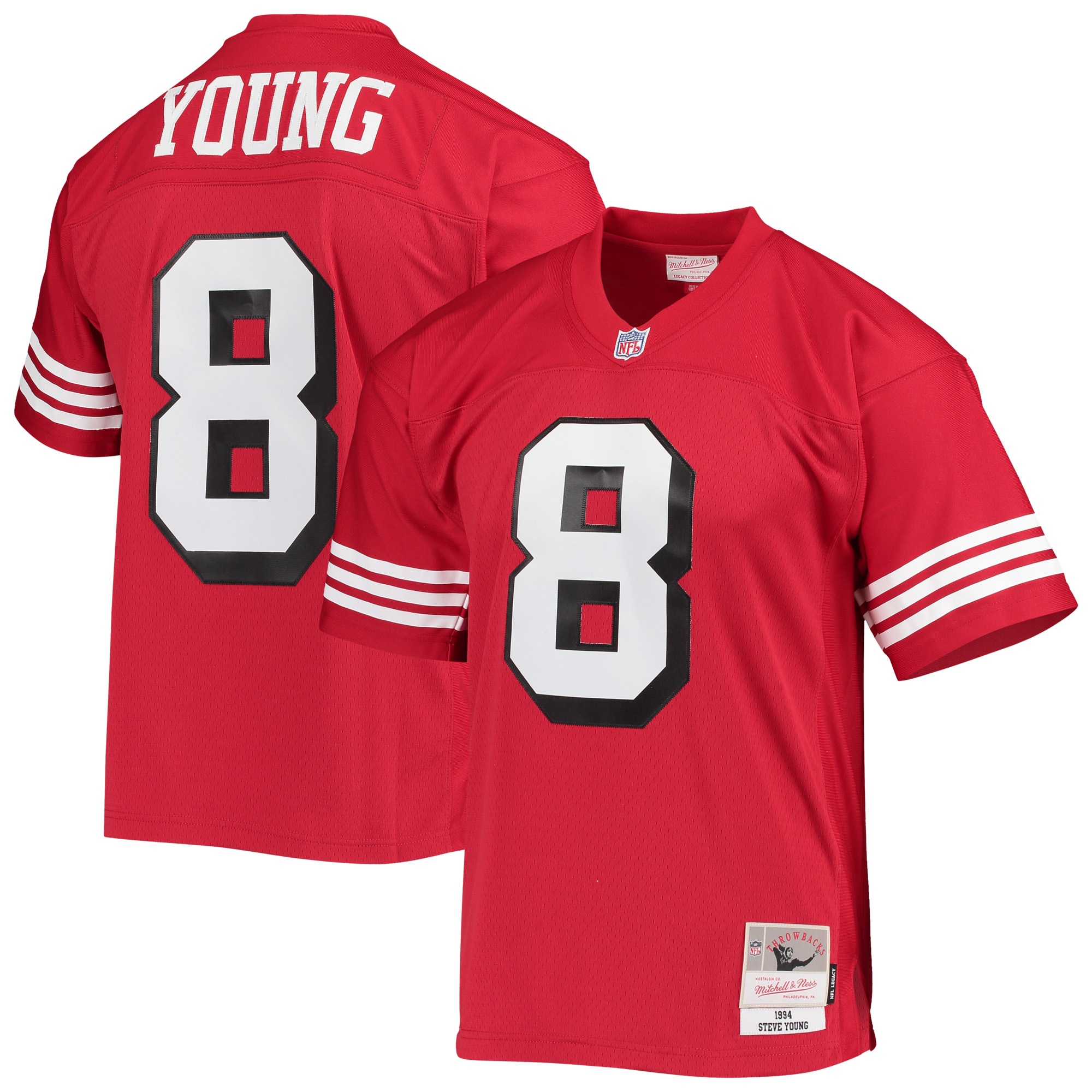 Men's San Francisco 49ers Steve Young Mitchell & Ness Scarlet Legacy Jersey JS6770 nicesnker