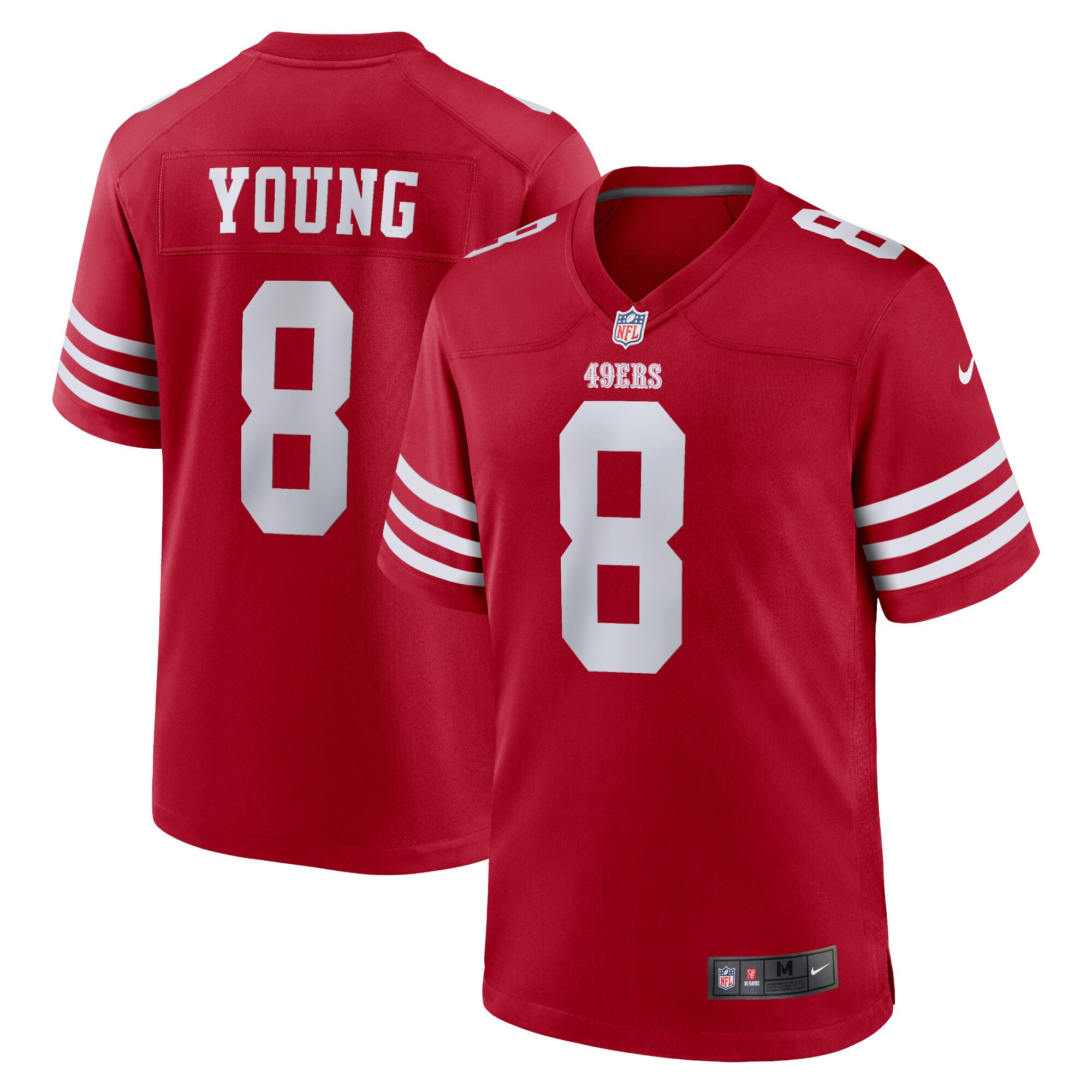 Men's San Francisco 49ers Steve Young Scarlet Retired Player Game Jersey JS5431 nicesnker