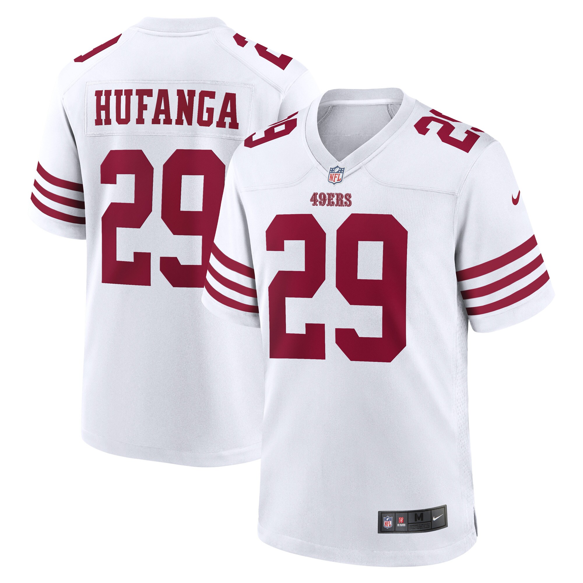 Men's San Francisco 49ers Talanoa Hufanga White Away Game Player Jersey JS6182 nicesnker