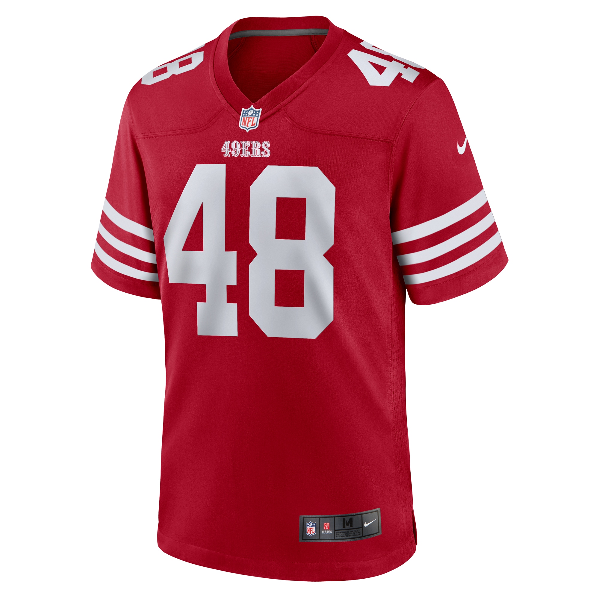 Alternative view of Men's San Francisco 49ers Tatum Bethune Scarlet Game Jersey JS5506 nicesnker