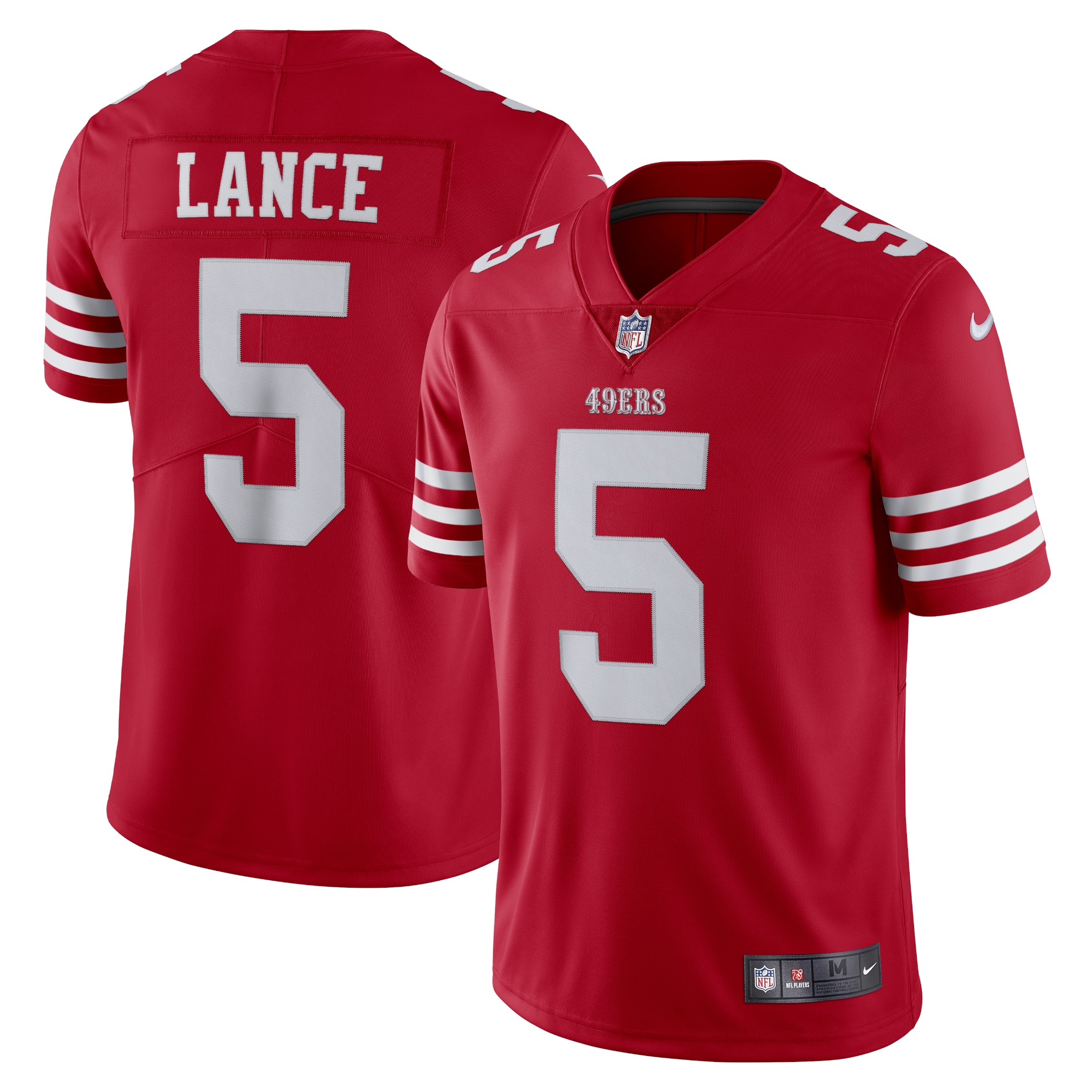 Men's San Francisco 49ers Trey Lance Scarlet Vapor Limited Jersey JS5118 nicesnker