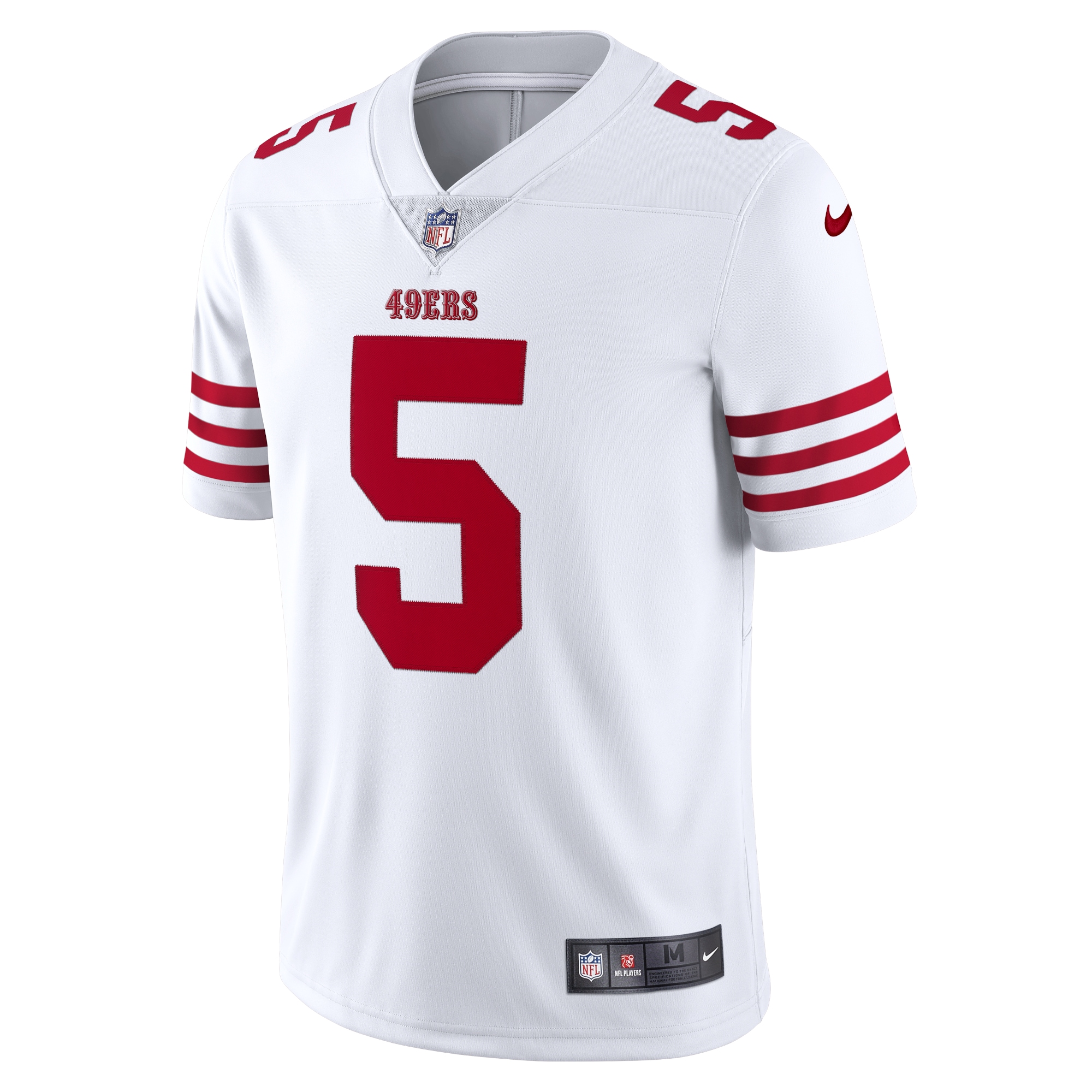 Alternative view of Men's San Francisco 49ers Trey Lance White Vapor Limited Jersey JS9224 nicesnker