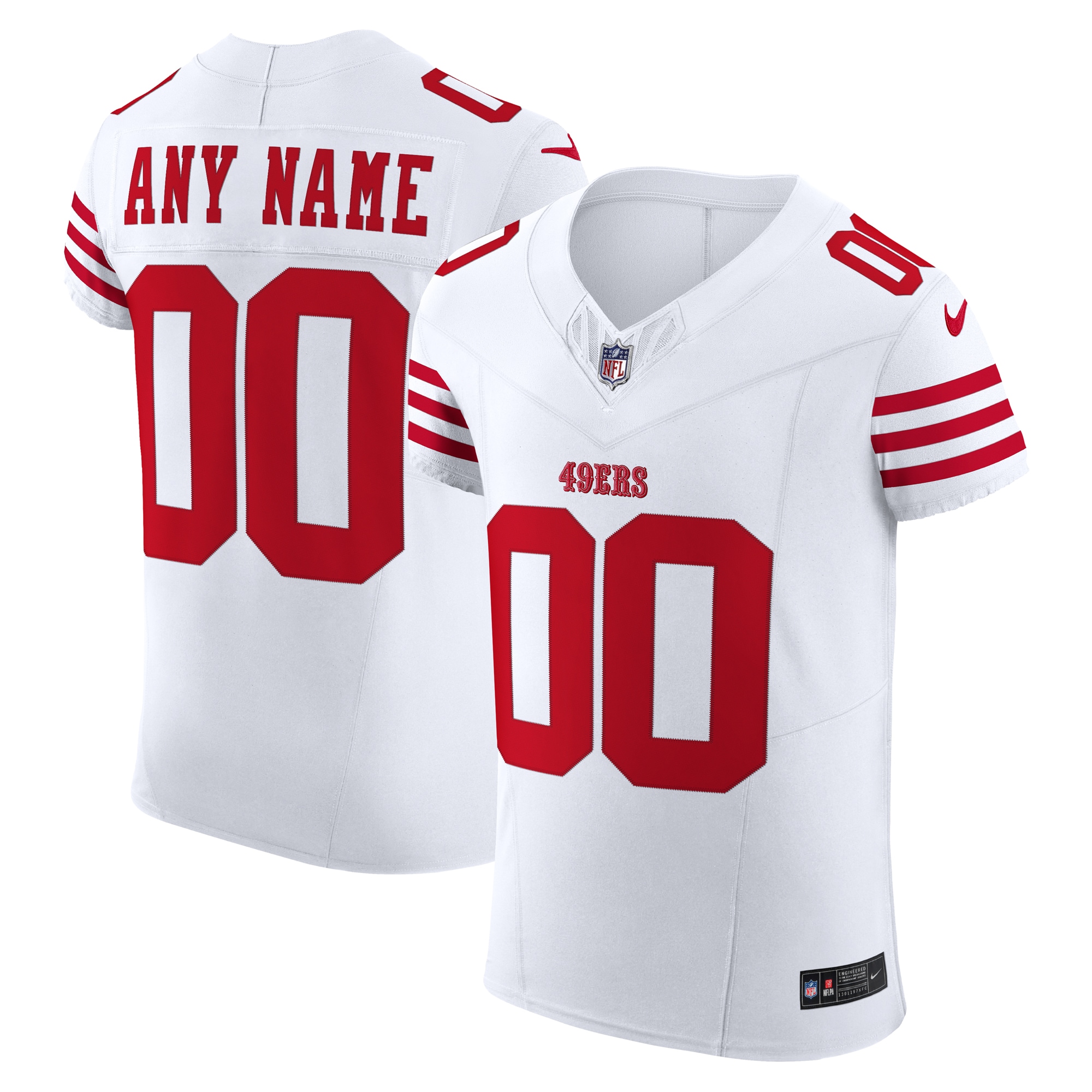 Men's San Francisco 49ers White Vapor F.U.S.E. Elite Custom Jersey JS6638 nicesnker