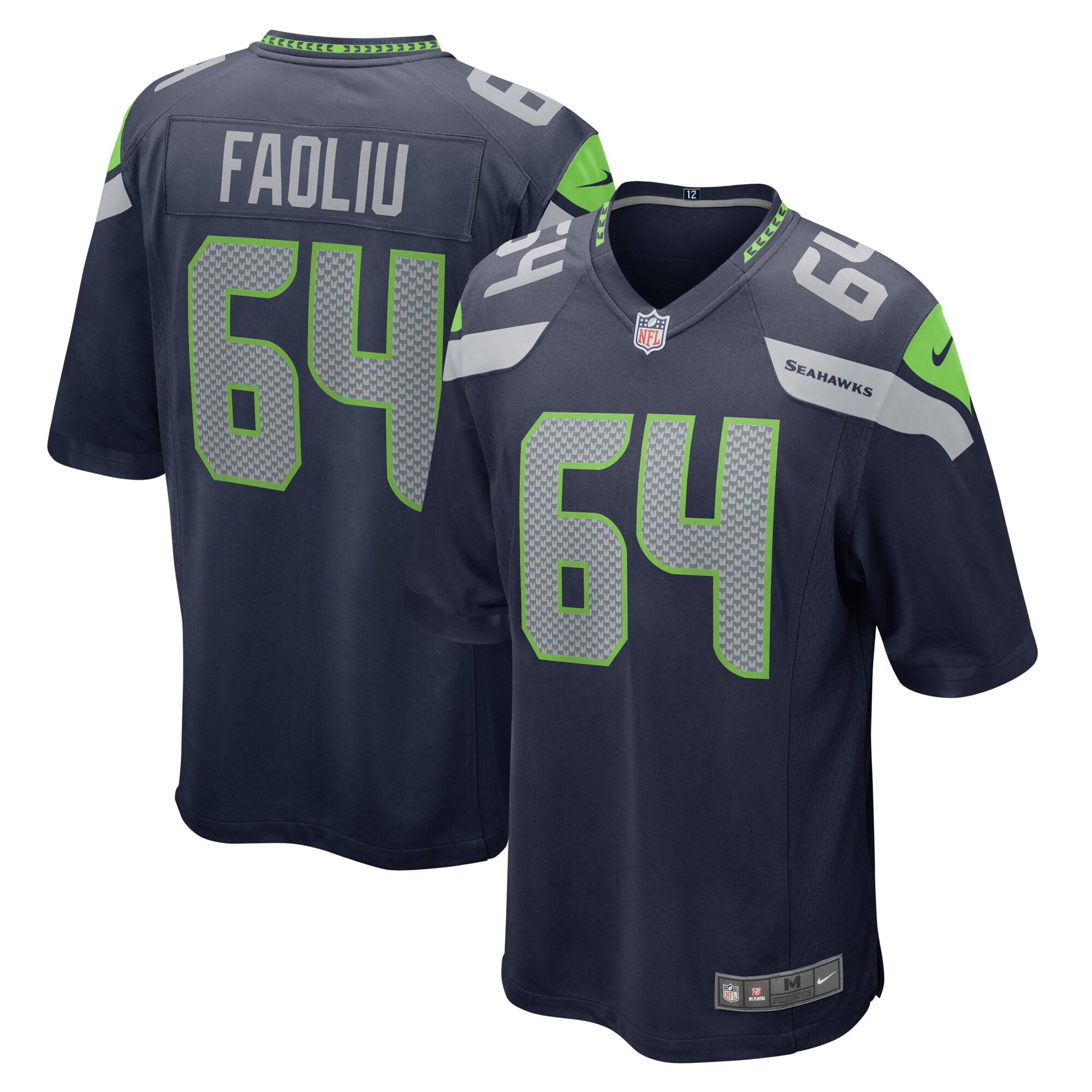 Men's Seattle Seahawks Austin Faoliu College Navy Game Jersey JS4402 nicesnker