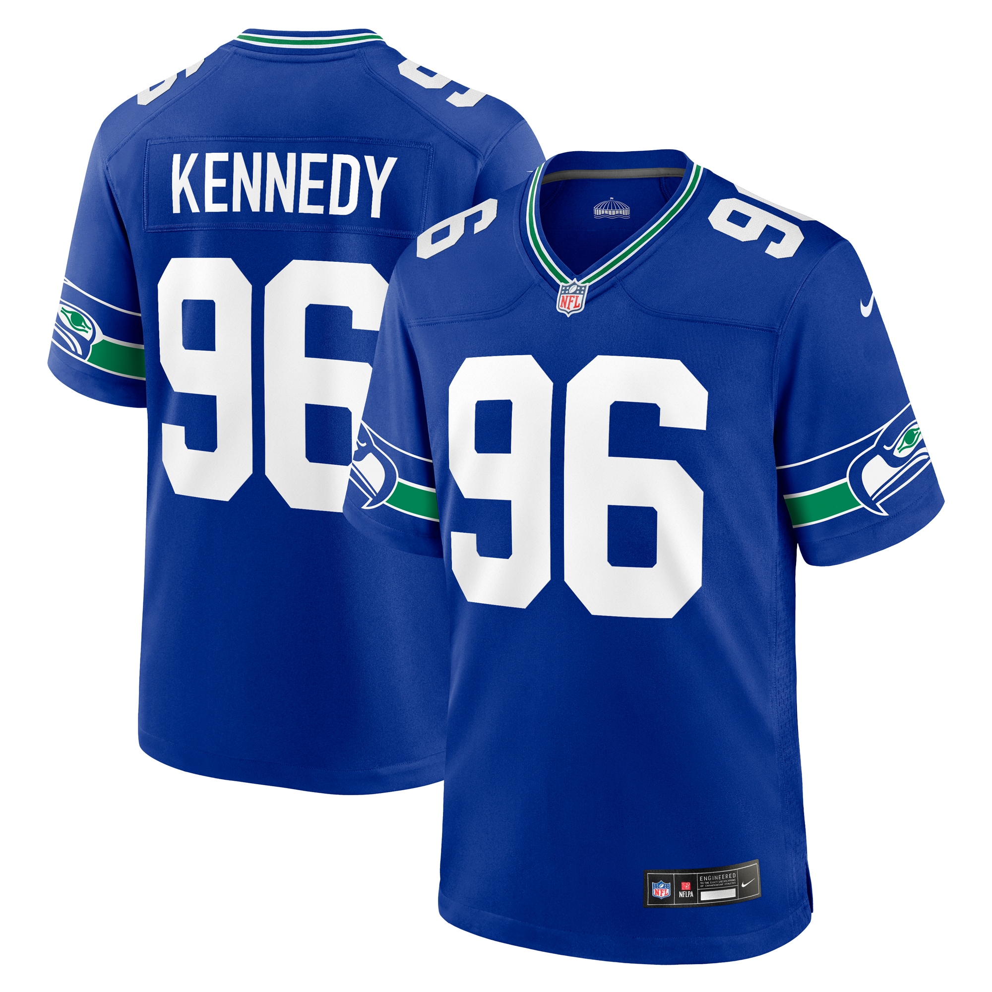 Men's Seattle Seahawks Cortez Kennedy Royal Throwback Retired Player Game Jersey JS2914 nicesnker
