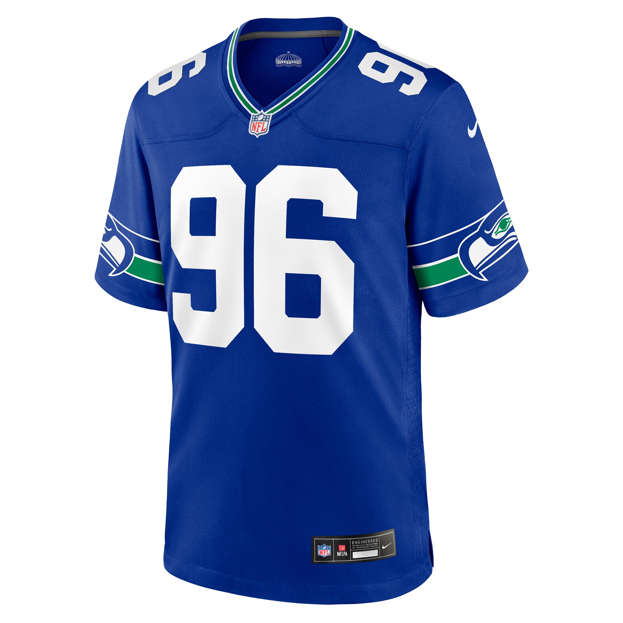 Alternative view of Men's Seattle Seahawks Cortez Kennedy Royal Throwback Retired Player Game Jersey JS2914 nicesnker