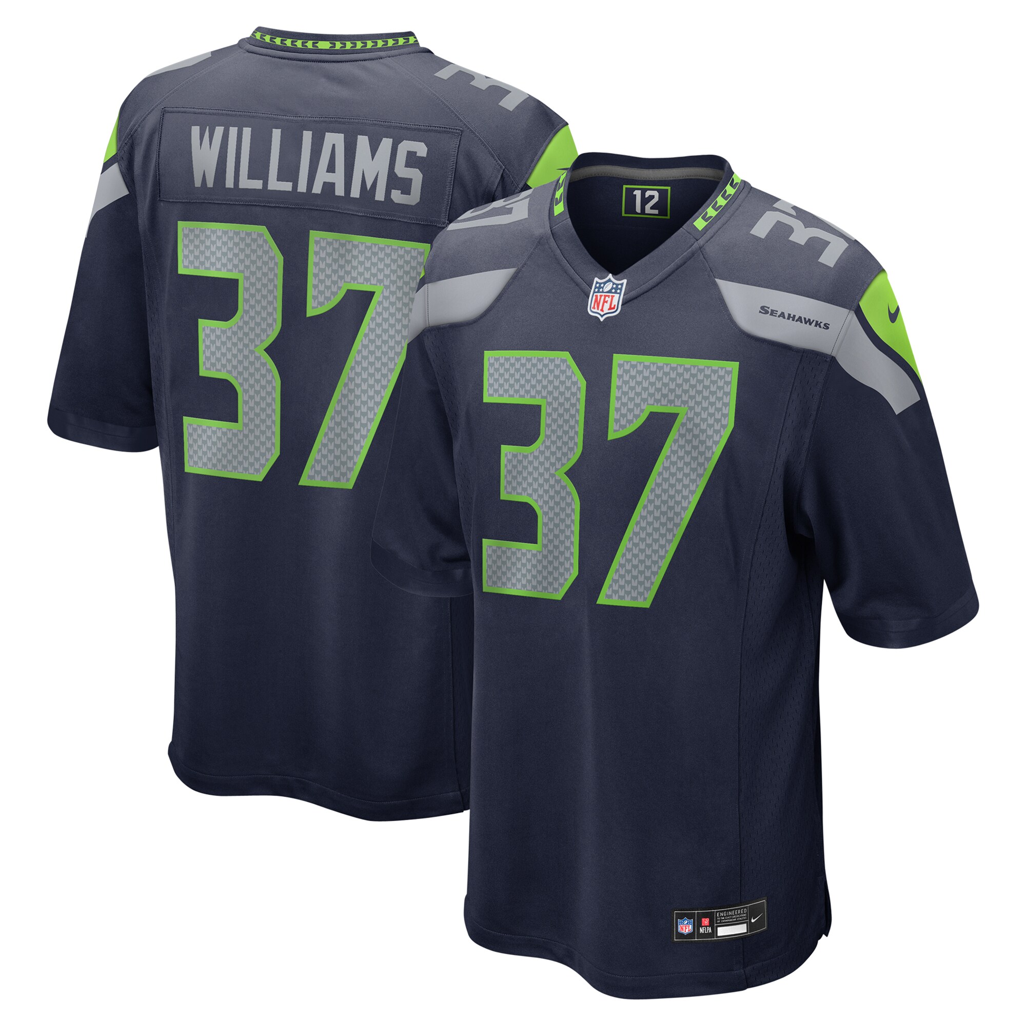Men's Seattle Seahawks Damarion Williams College Navy Game Jersey JS2310 nicesnker