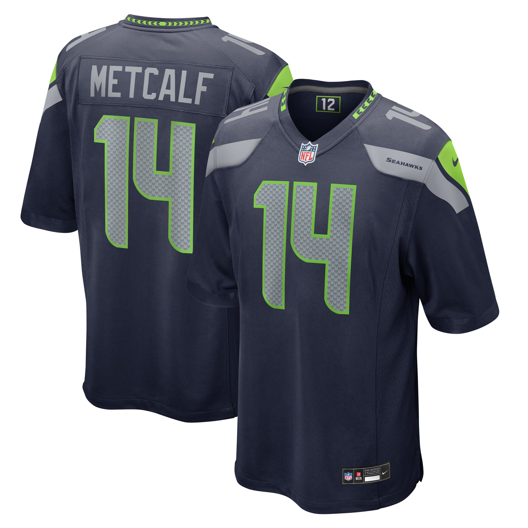Men's Seattle Seahawks DK Metcalf College Navy Game Jersey JS5896 nicesnker