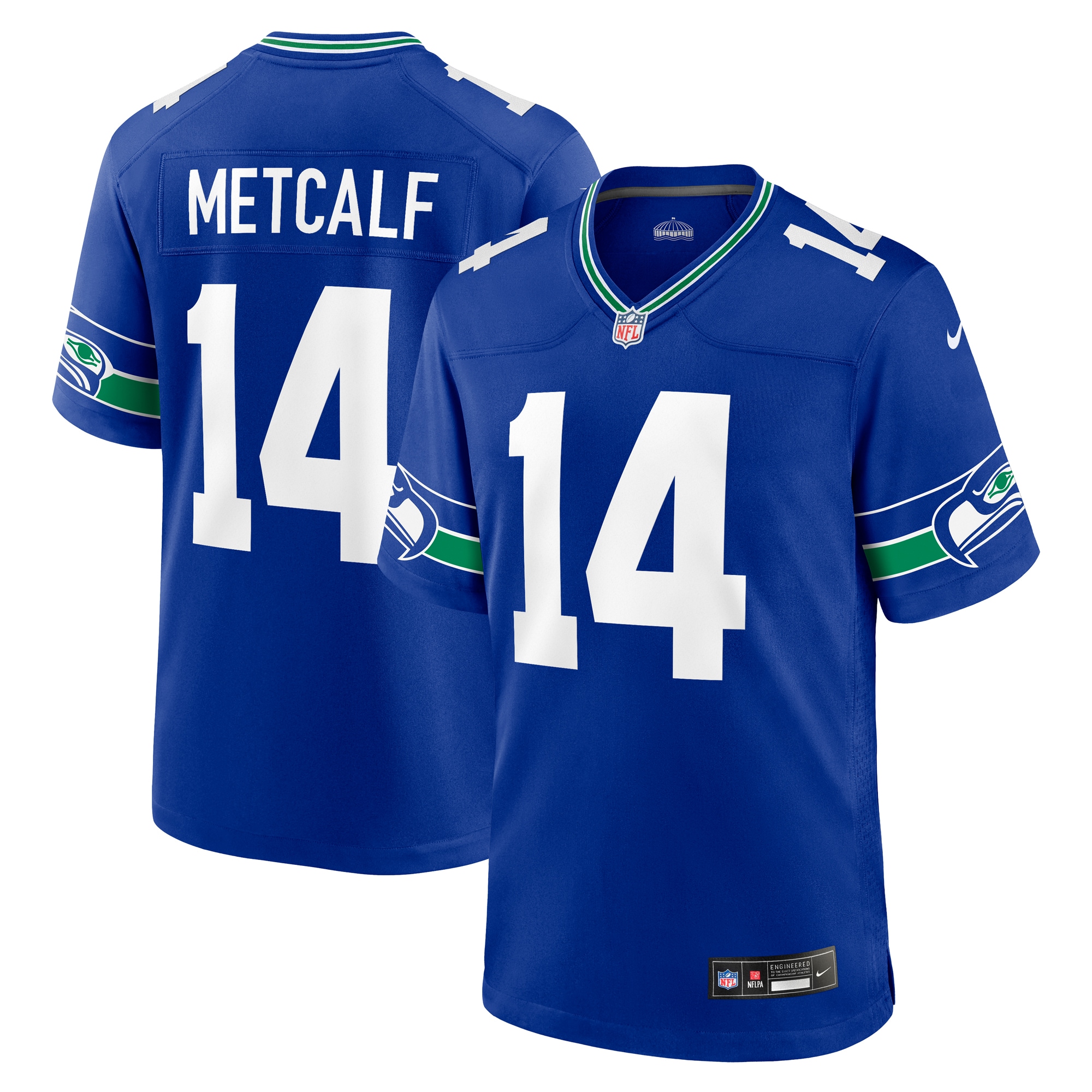 Men's Seattle Seahawks DK Metcalf Royal Throwback Player Game Jersey JS5964 nicesnker