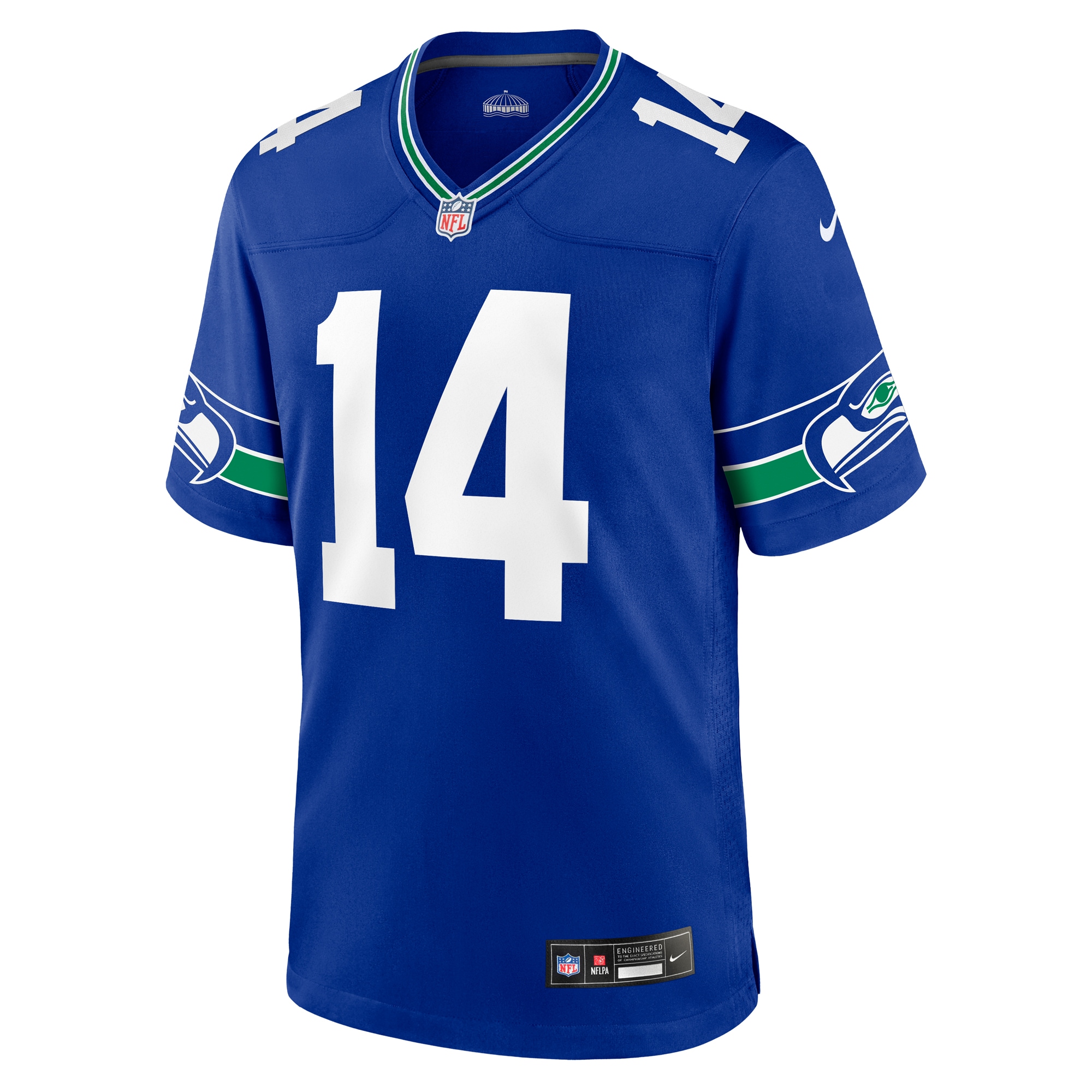 Alternative view of Men's Seattle Seahawks DK Metcalf Royal Throwback Player Game Jersey JS5964 nicesnker