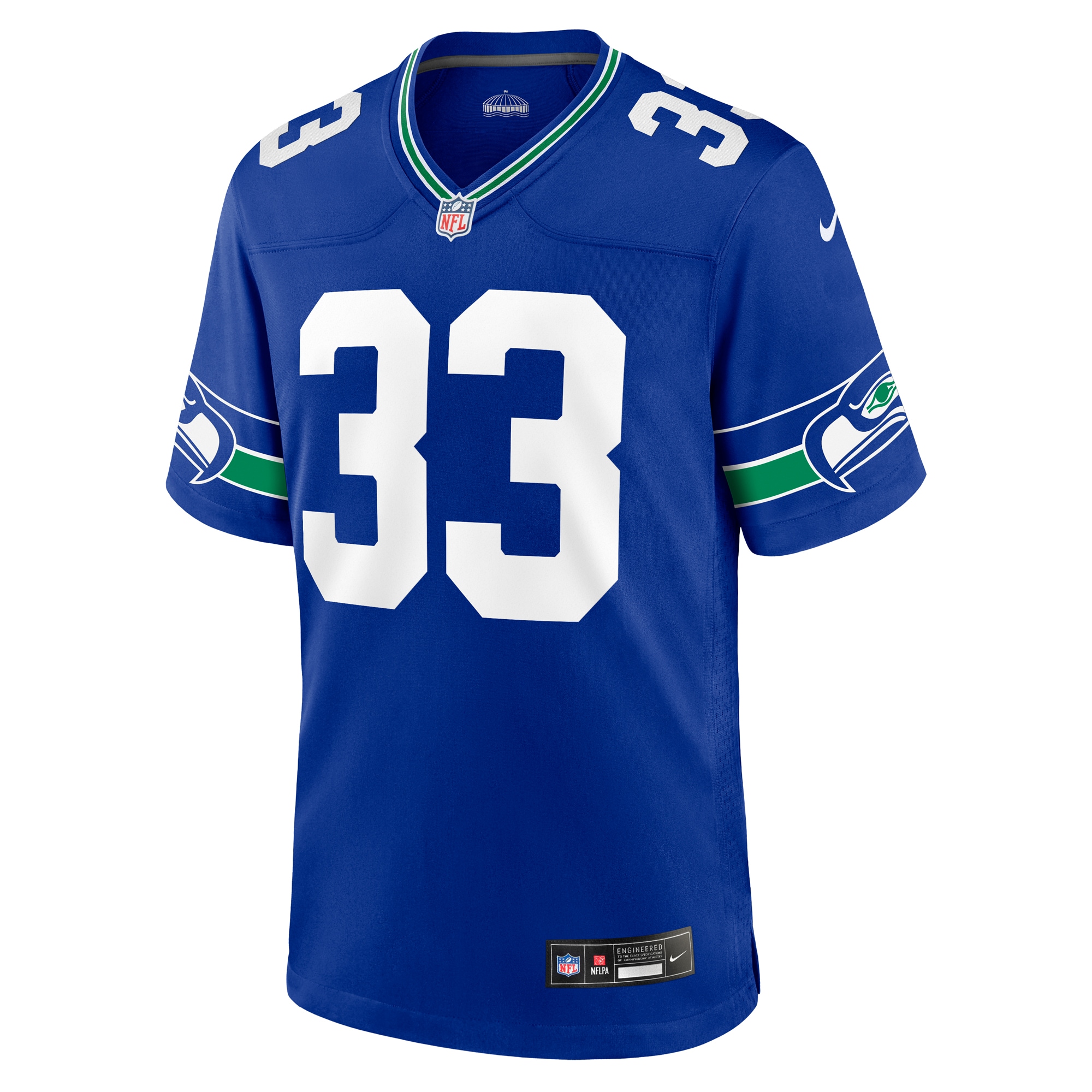 Alternative view of Men's Seattle Seahawks Jamal Adams Royal Throwback Player Game Jersey JS5103 nicesnker