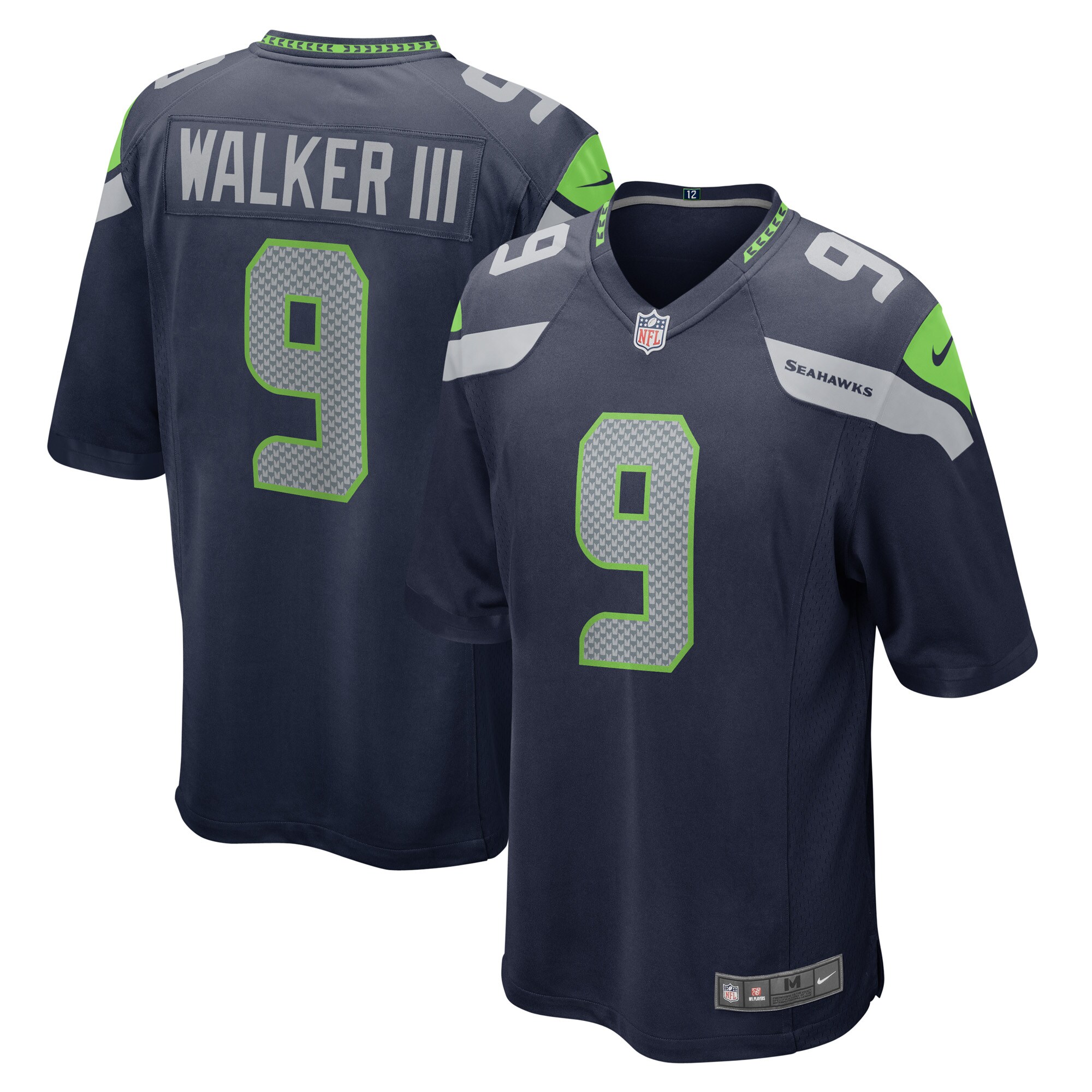 Men's Seattle Seahawks Kenneth Walker III Navy Player Game Jersey JS3782 nicesnker