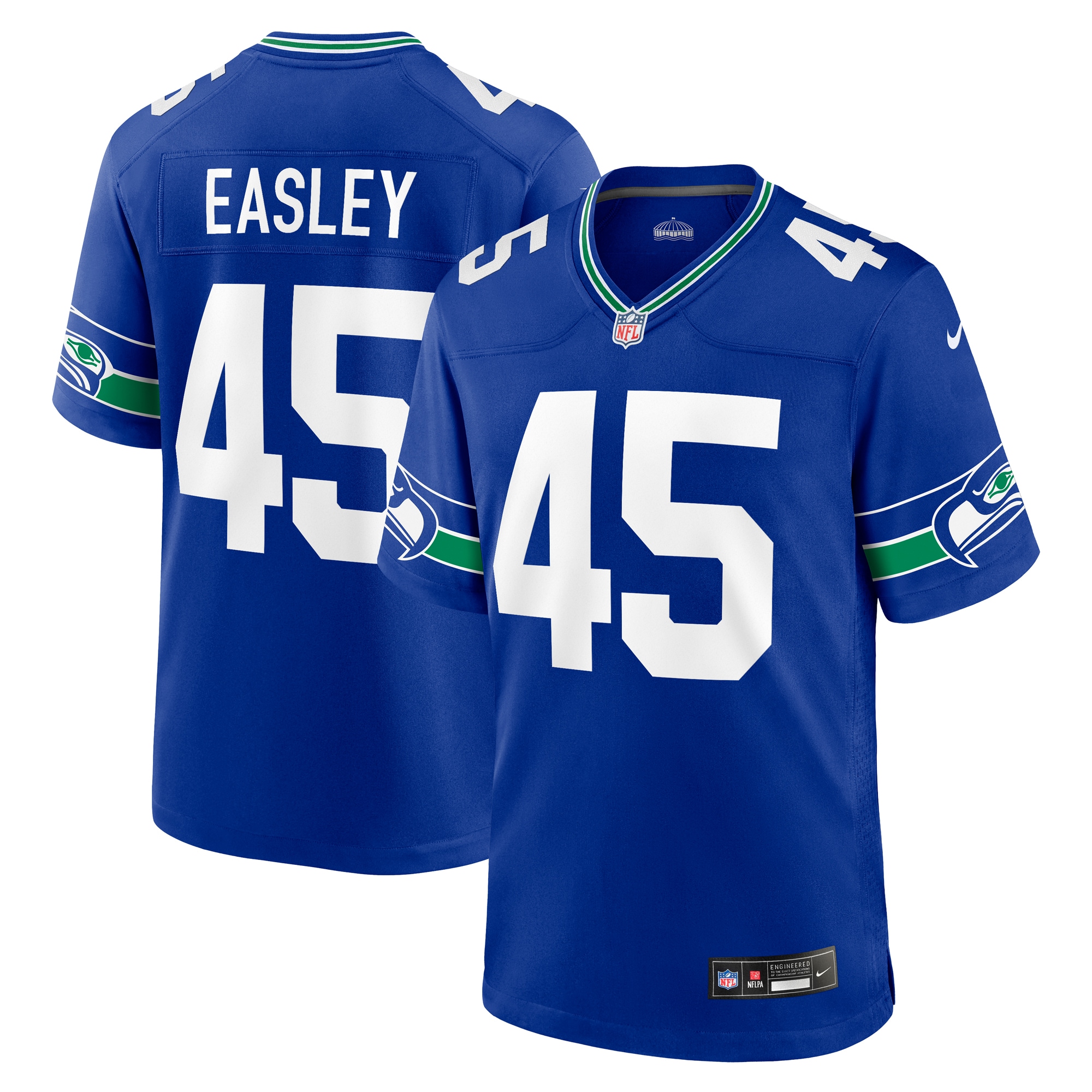 Men's Seattle Seahawks Kenny Easley Royal Throwback Retired Player Game Jersey JS3678 nicesnker