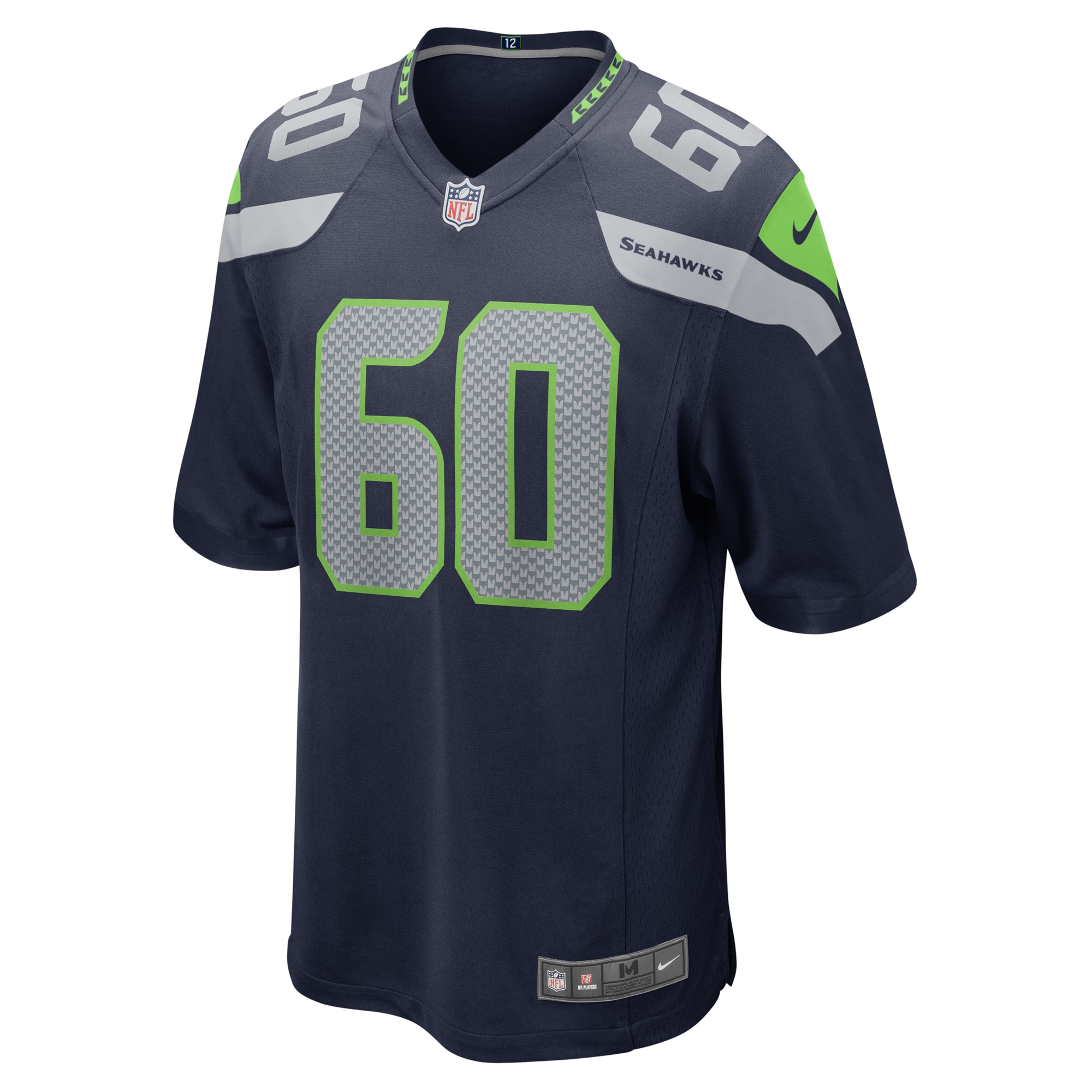 Alternative view of Men's Seattle Seahawks Phil Haynes College Navy Game Jersey JS5622 nicesnker