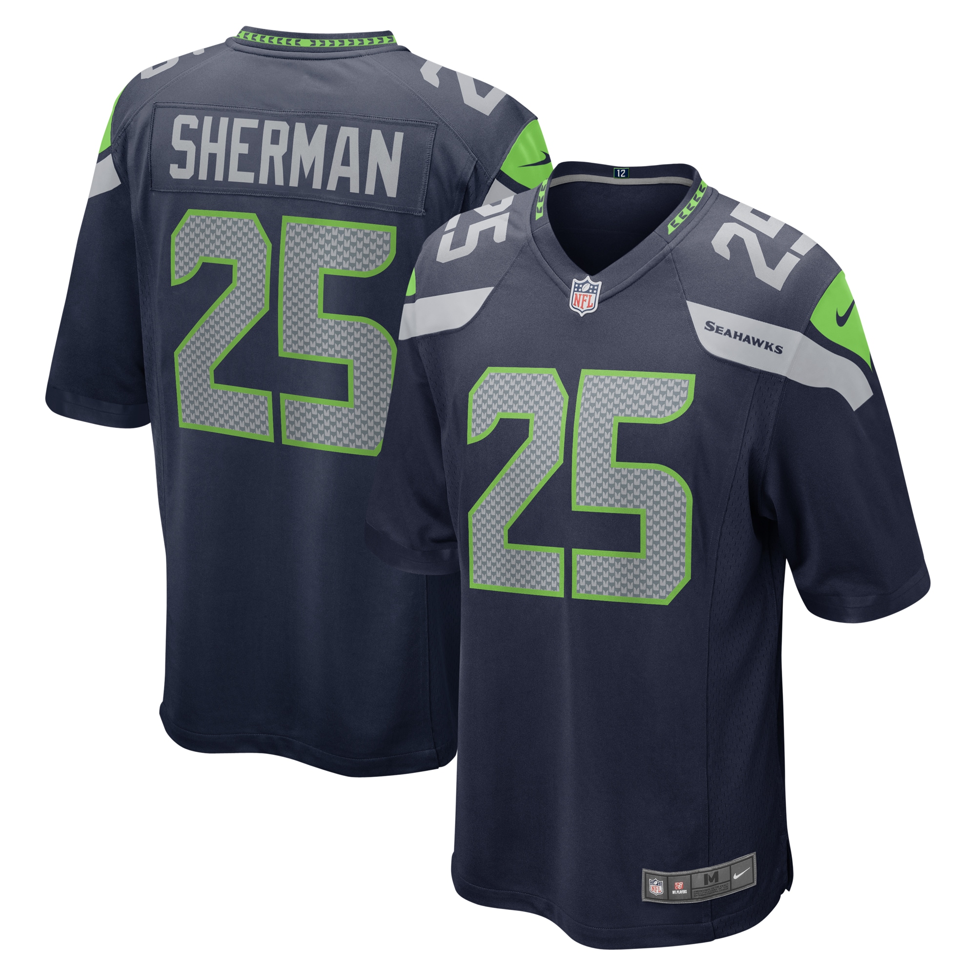 Men's Seattle Seahawks Richard Sherman College Navy Retired Game Jersey JS6120 nicesnker