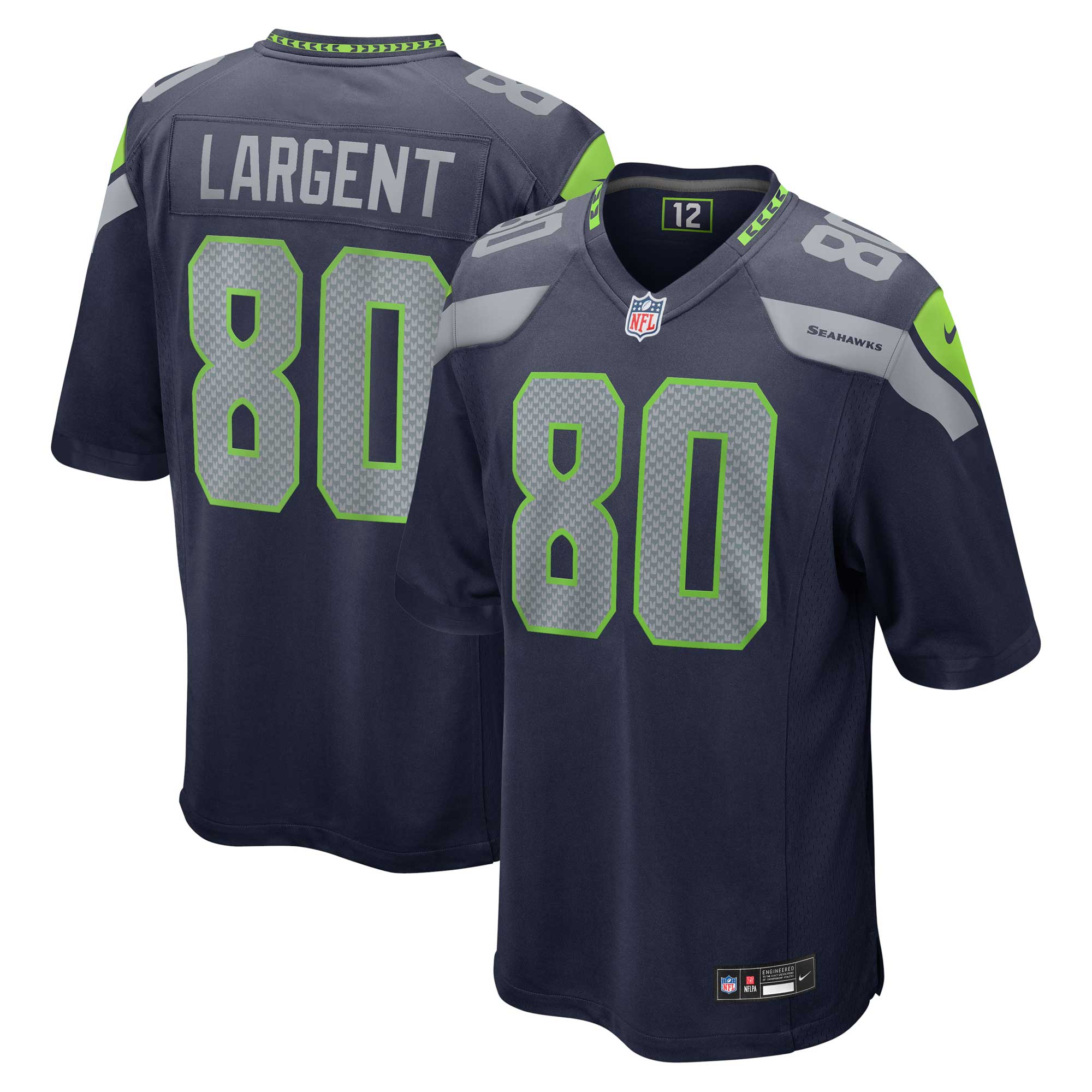 Men's Seattle Seahawks Steve Largent College Navy Retired Player Game Jersey JS4409 nicesnker