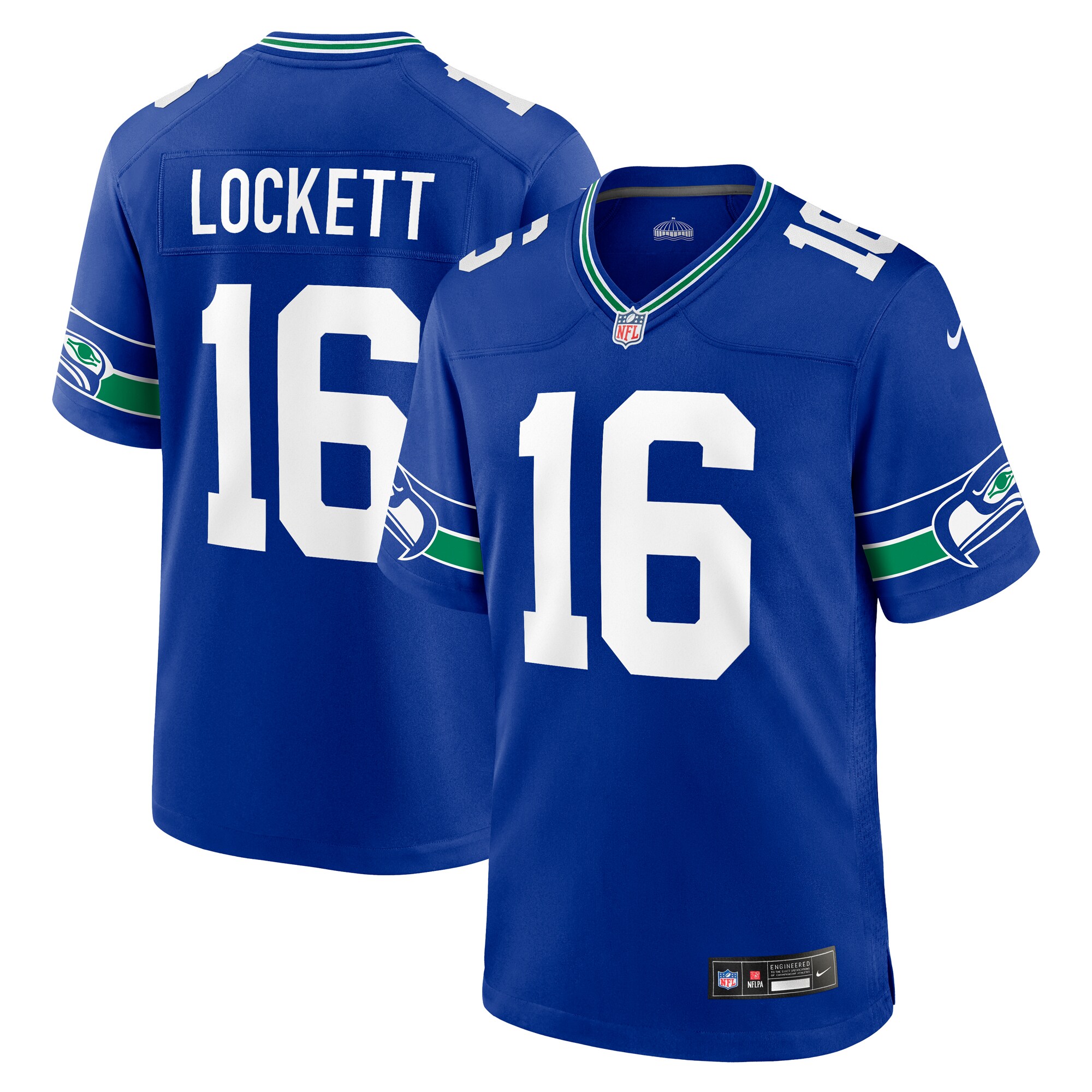 Men's Seattle Seahawks Tyler Lockett Royal Throwback Player Game Jersey JS2696 nicesnker