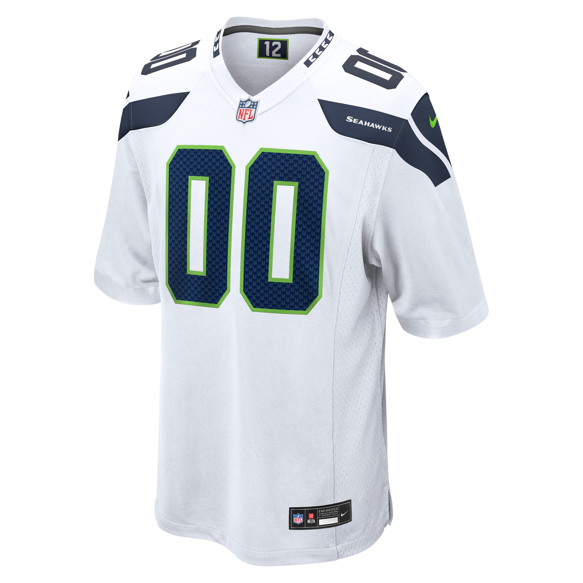 Alternative view of Men's Seattle Seahawks White Custom Game Jersey JS2506 nicesnker