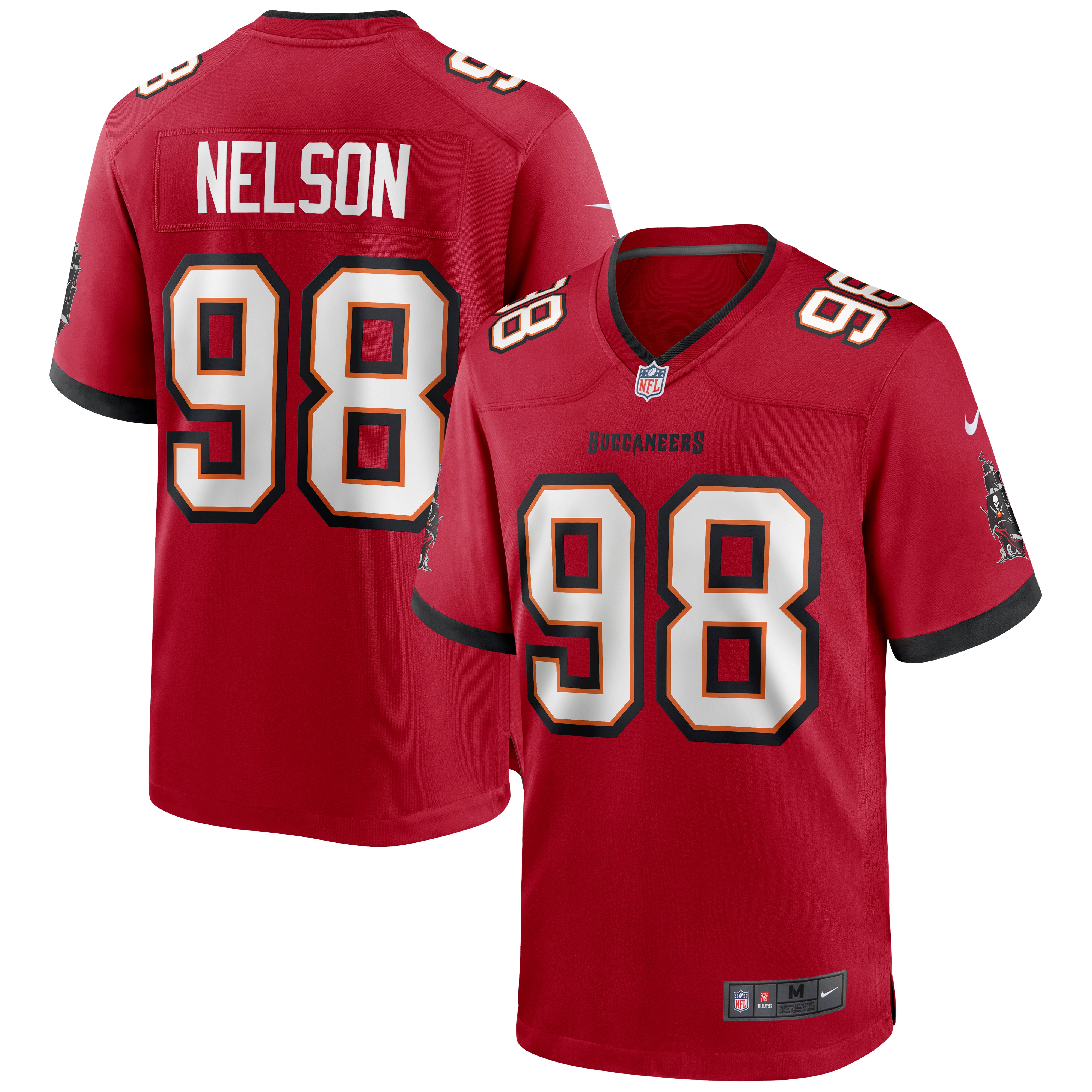 Men's Tampa Bay Buccaneers Anthony Nelson Red Game Jersey JS9733 nicesnker