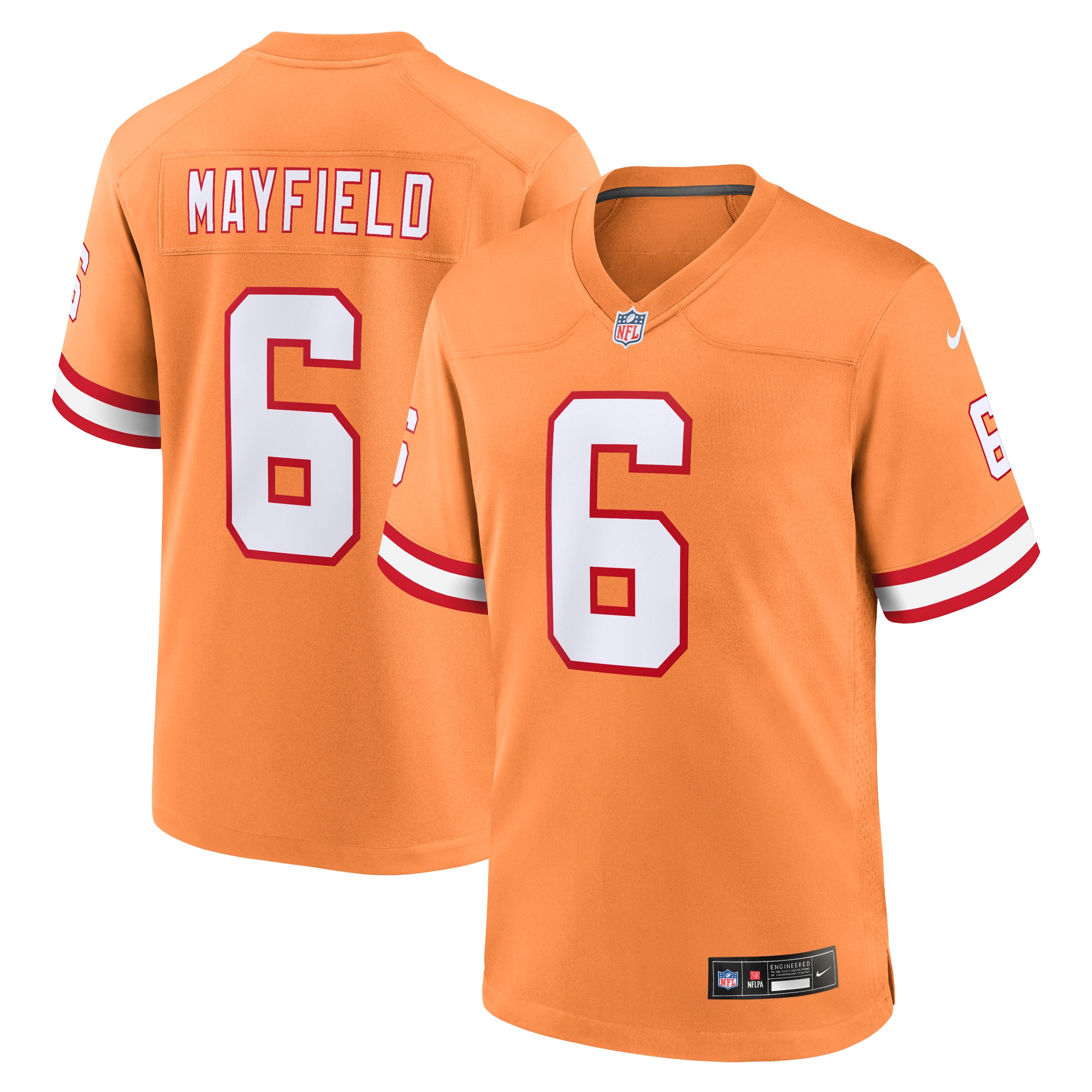 Men's Tampa Bay Buccaneers Baker Mayfield Orange Throwback Game Jersey JS4839 nicesnker