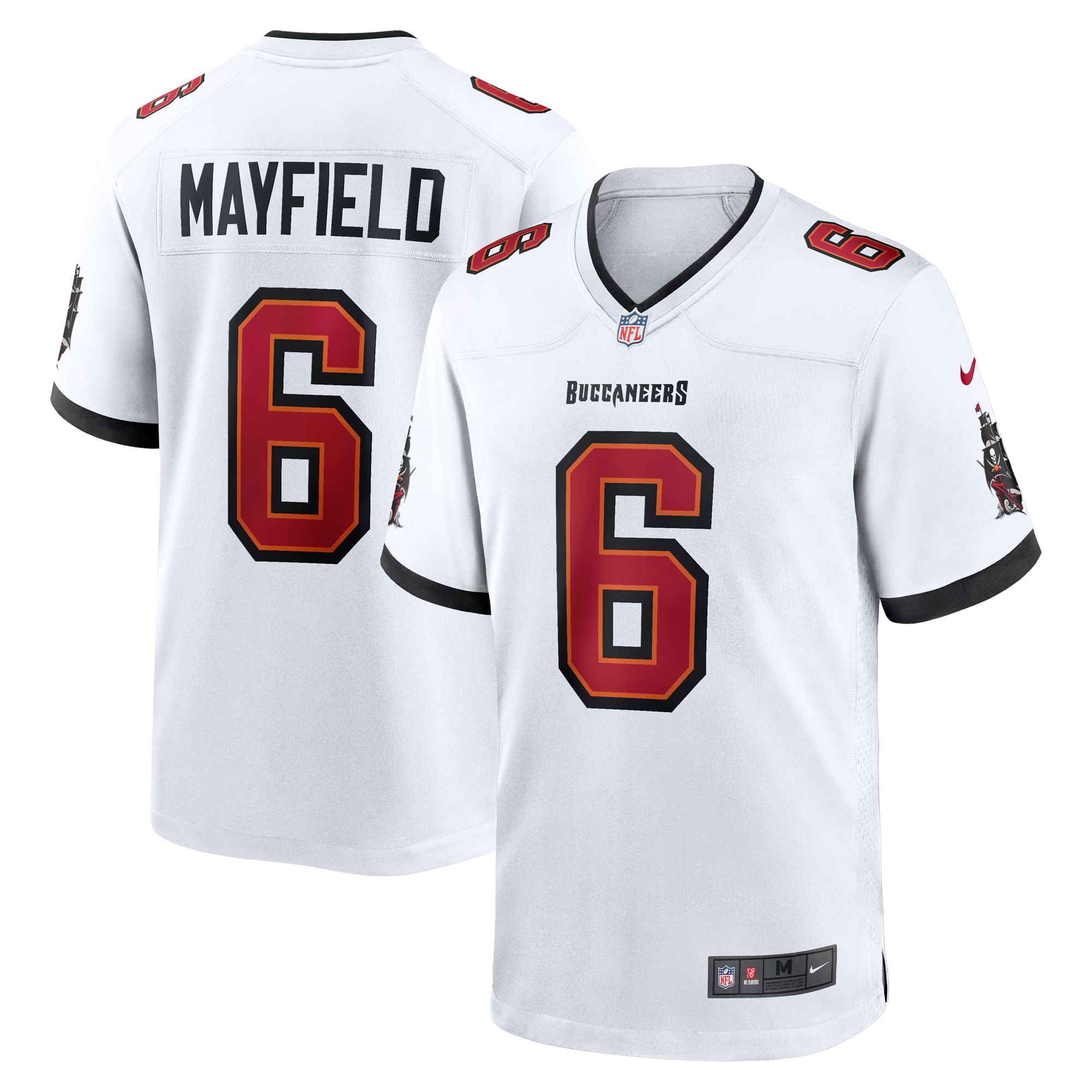 Men's Tampa Bay Buccaneers Baker Mayfield White Away Game Jersey JS7414 nicesnker