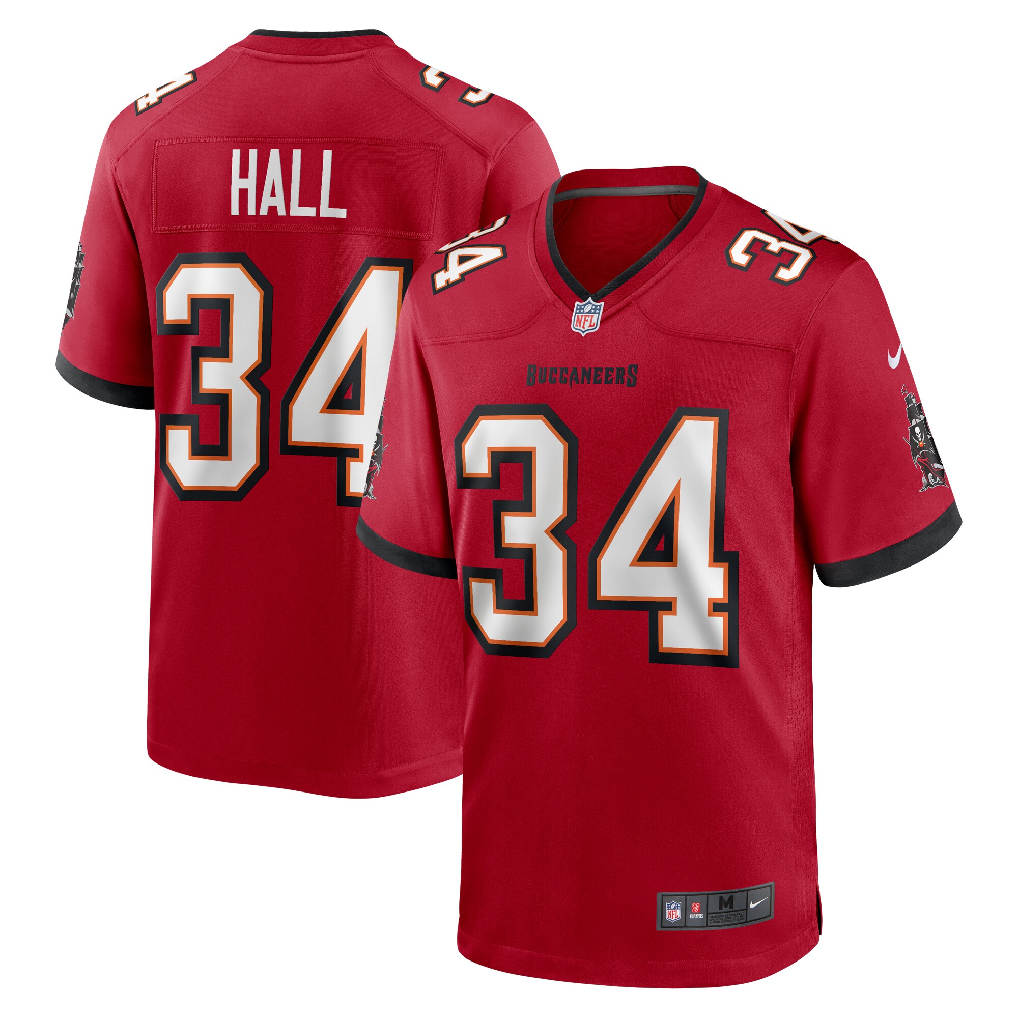Men's Tampa Bay Buccaneers Bryce Hall Red Team Game Jersey JS4380 nicesnker