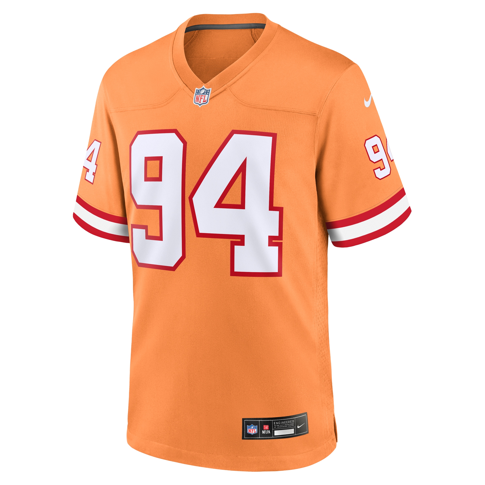 Alternative view of Men's Tampa Bay Buccaneers Calijah Kancey Orange Alternate Team Game Jersey JS6623 nicesnker