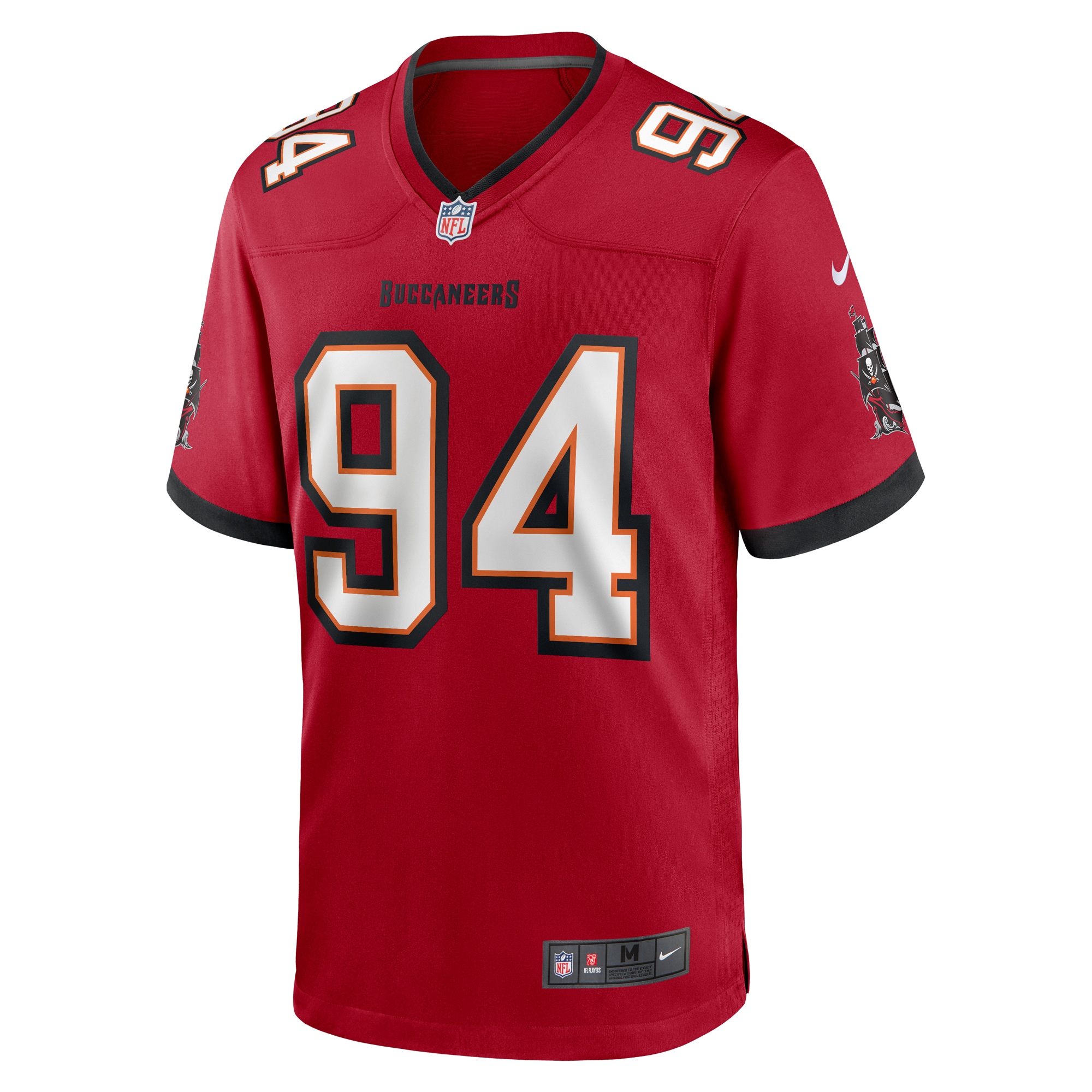 Alternative view of Men's Tampa Bay Buccaneers Calijah Kancey Red Game Jersey JS4828 nicesnker