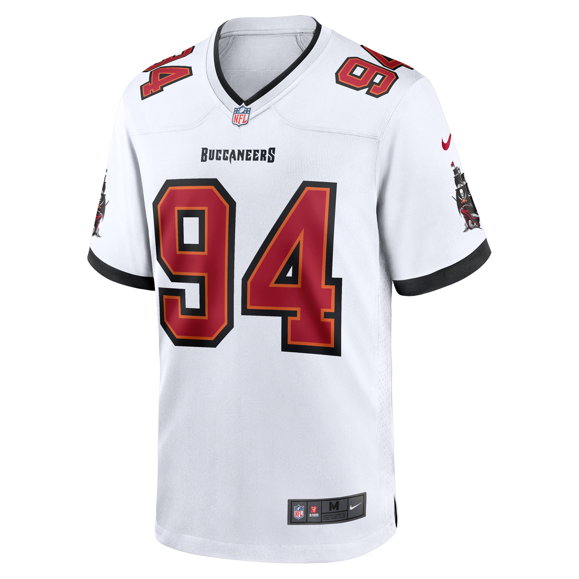 Alternative view of Men's Tampa Bay Buccaneers Calijah Kancey White Game Jersey JS9315 nicesnker