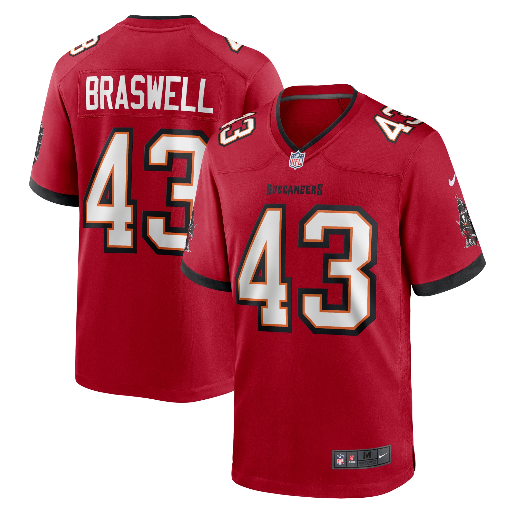 Men's Tampa Bay Buccaneers Chris Braswell Red Game Jersey JS1211 nicesnker