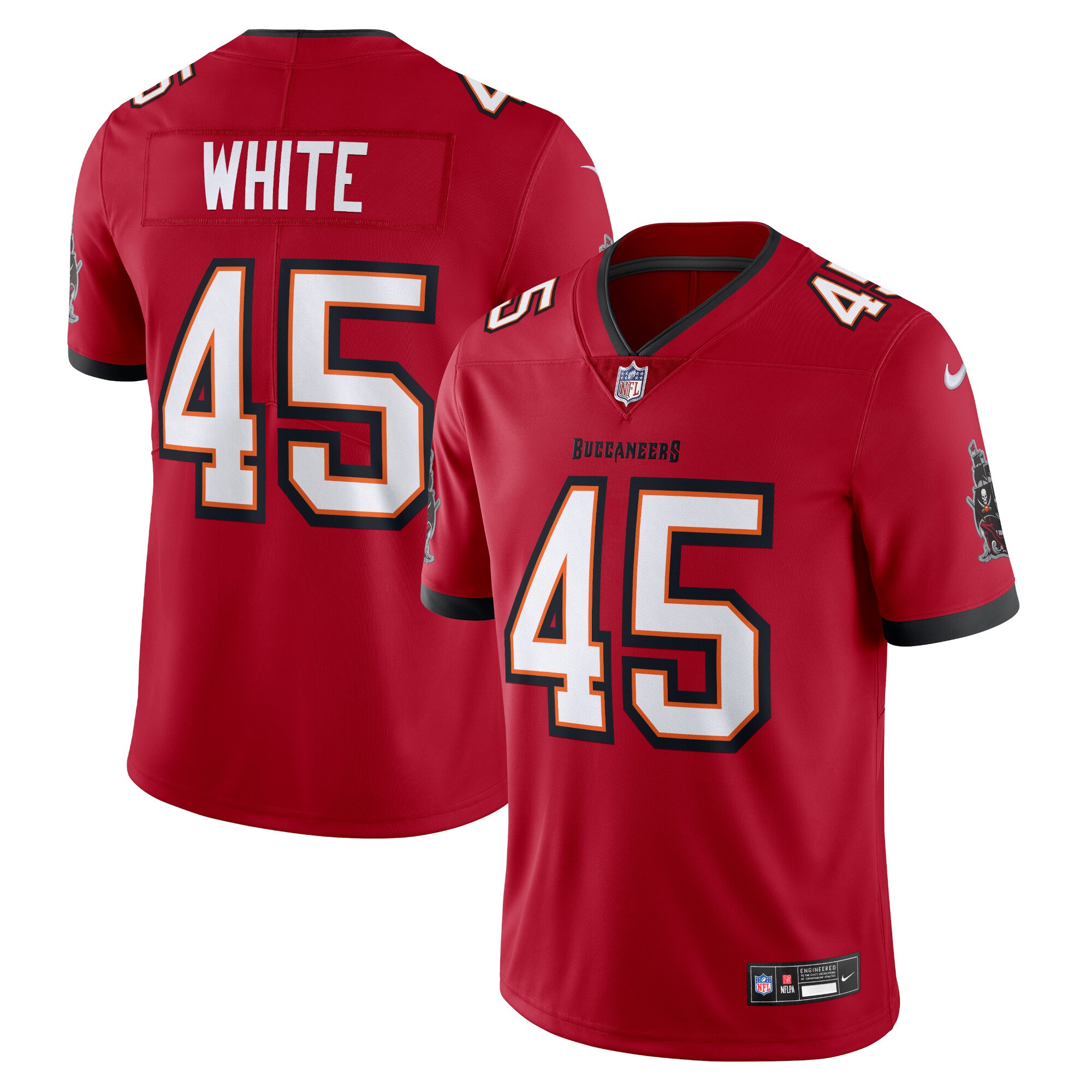 Men's Tampa Bay Buccaneers Devin White Red Vapor Untouchable Limited Jersey JS2503 nicesnker