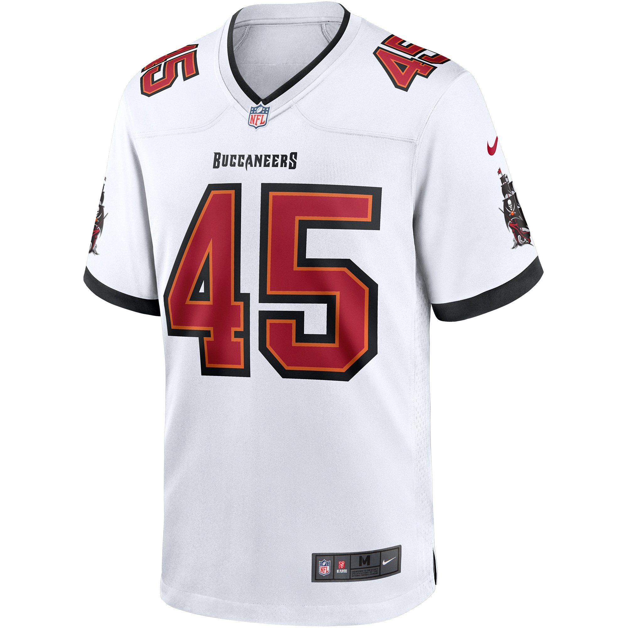 Alternative view of Men's Tampa Bay Buccaneers Devin White White Game Jersey JS6336 nicesnker