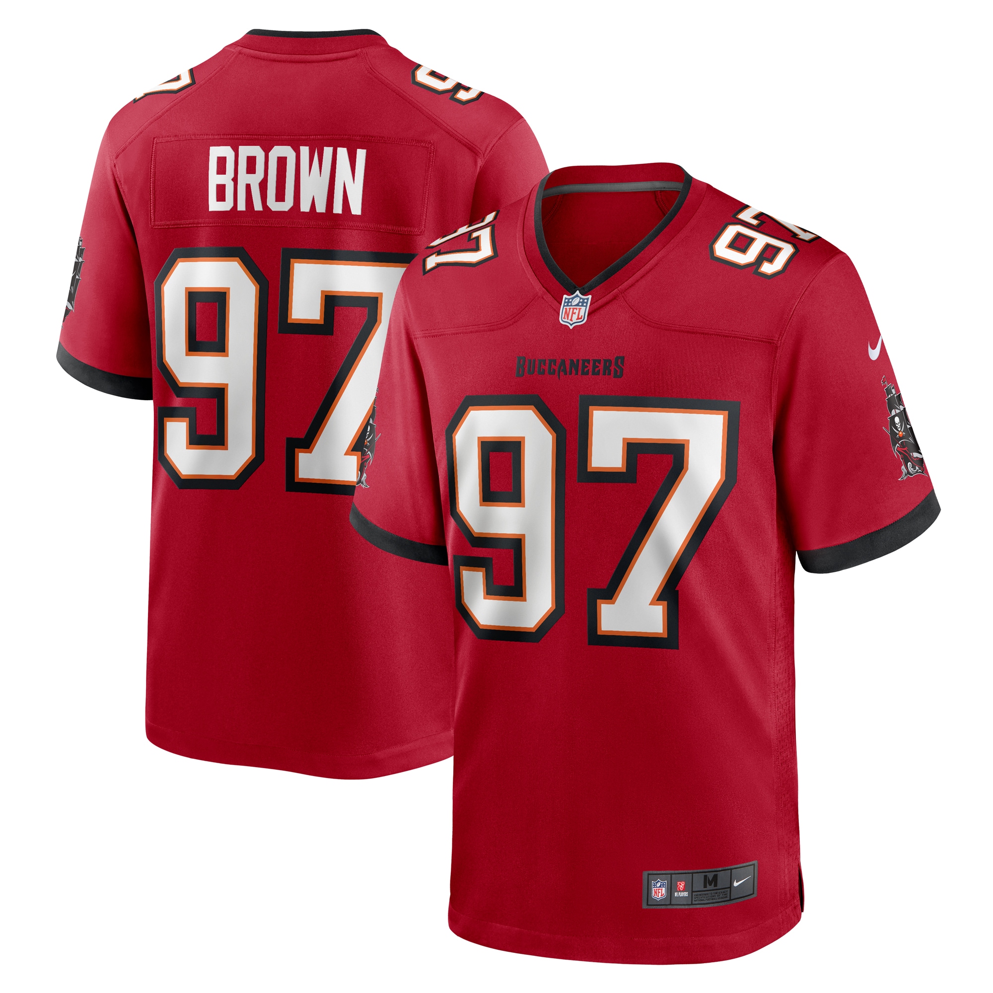 Men's Tampa Bay Buccaneers Earnest Brown IV Red Game Jersey JS9906 nicesnker