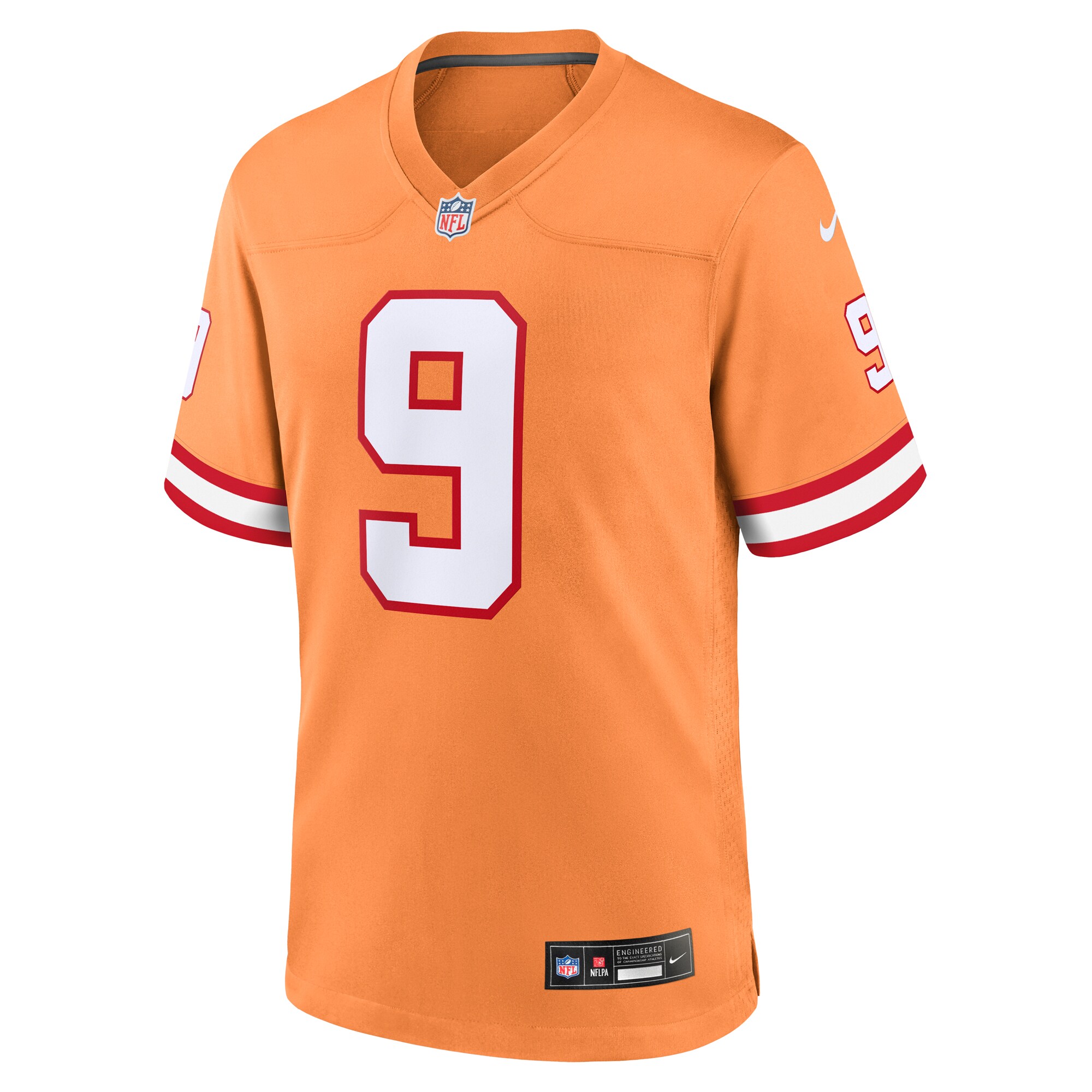 Alternative view of Men's Tampa Bay Buccaneers Joe Tryon-Shoyinka Orange Throwback Game Jersey JS8305 nicesnker