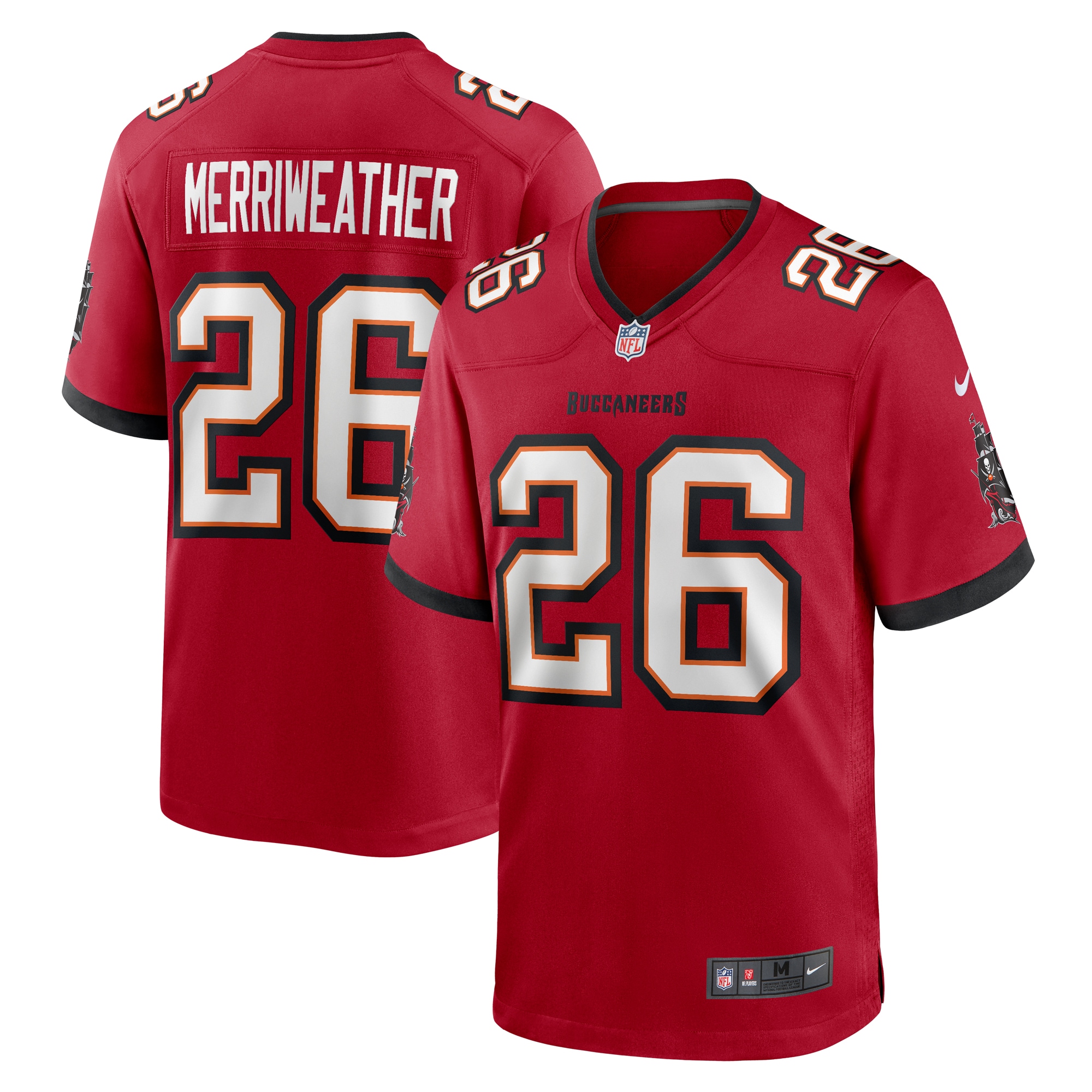 Men's Tampa Bay Buccaneers Kaevon Merriweather Red Game Jersey JS2678 nicesnker