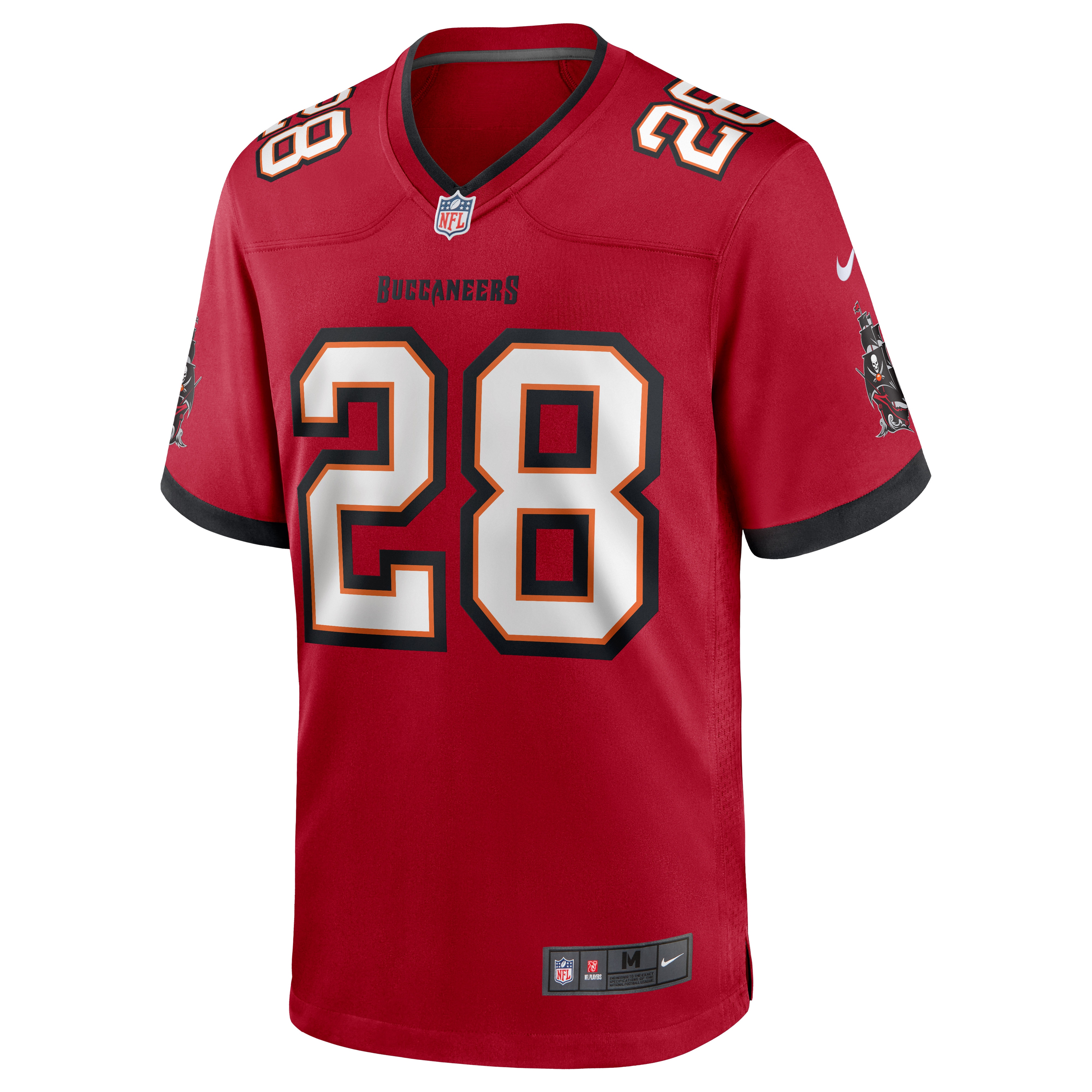 Alternative view of Men's Tampa Bay Buccaneers Leonard Fournette Red Game Jersey JS6744 nicesnker