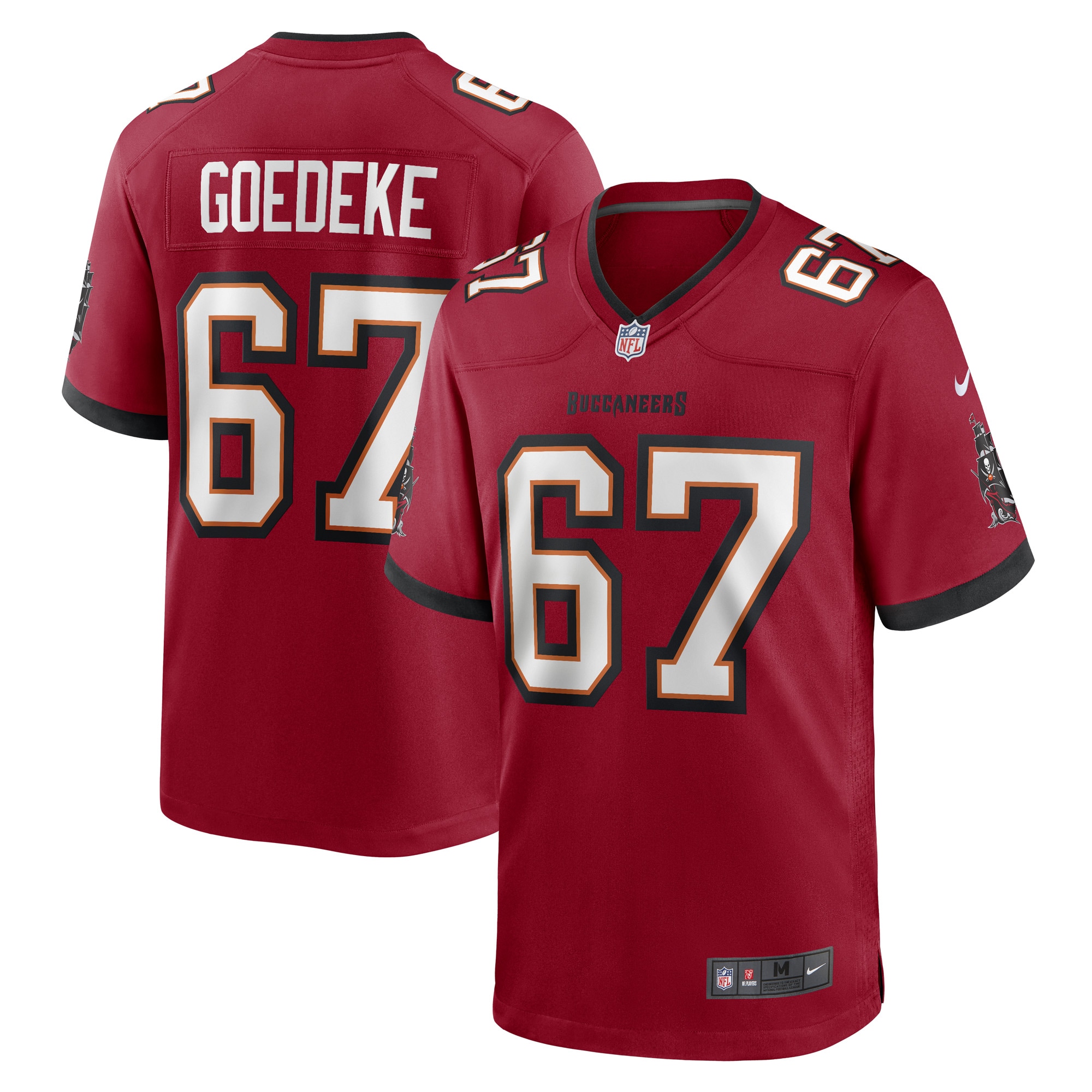 Men's Tampa Bay Buccaneers Luke Goedeke Red Game Player Jersey JS1428 nicesnker