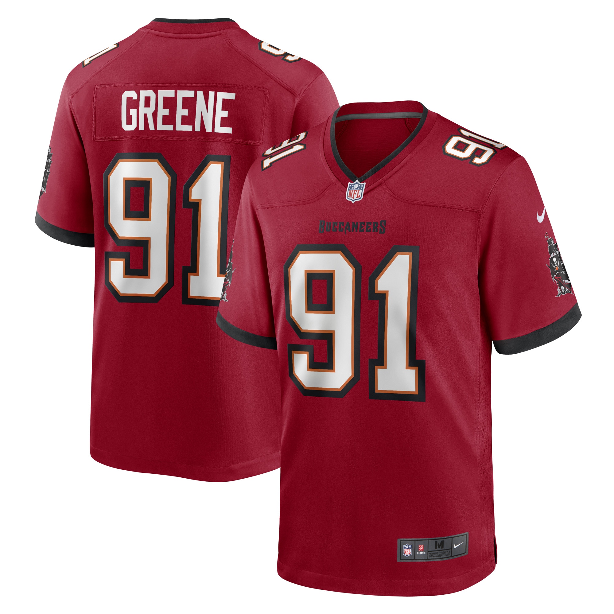 Men's Tampa Bay Buccaneers Mike Greene Red Game Player Jersey JS7732 nicesnker