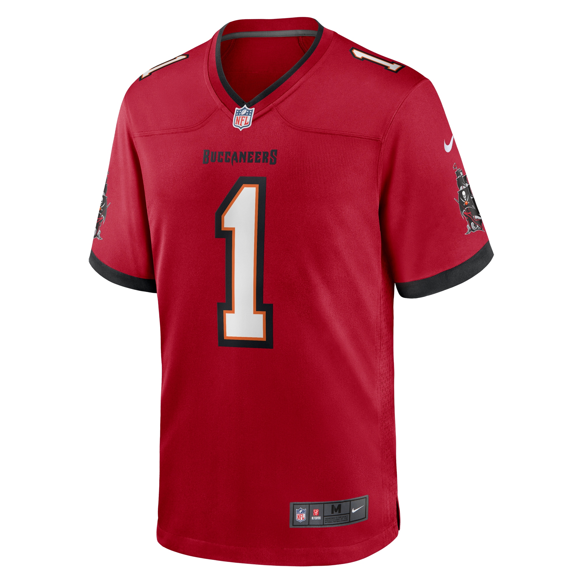 Alternative view of Men's Tampa Bay Buccaneers Number 1 Dad Red Game Jersey JS3310 nicesnker