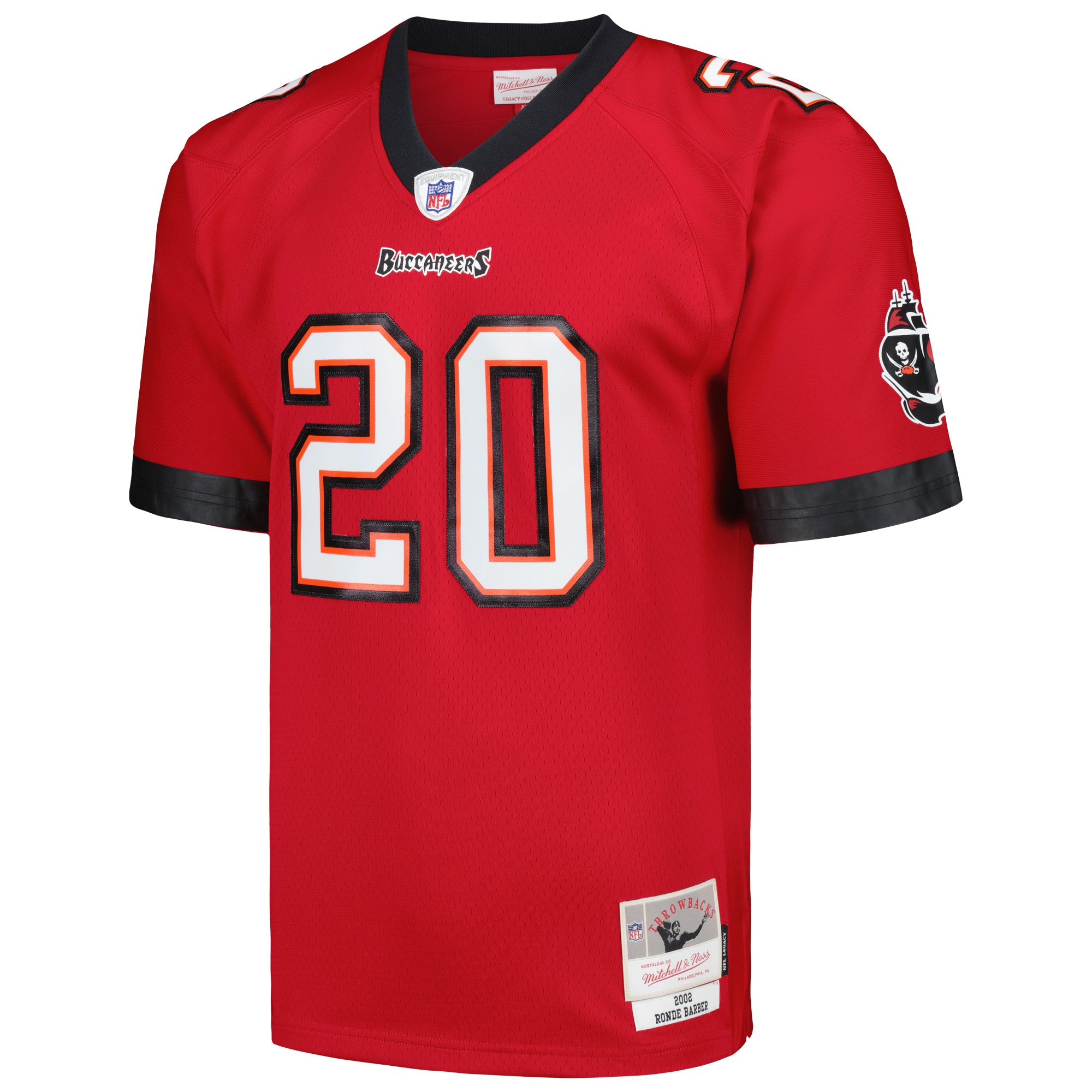 Alternative view of Men's Tampa Bay Buccaneers Ronde Barber Mitchell & Ness Red Legacy Jersey JS8928 nicesnker