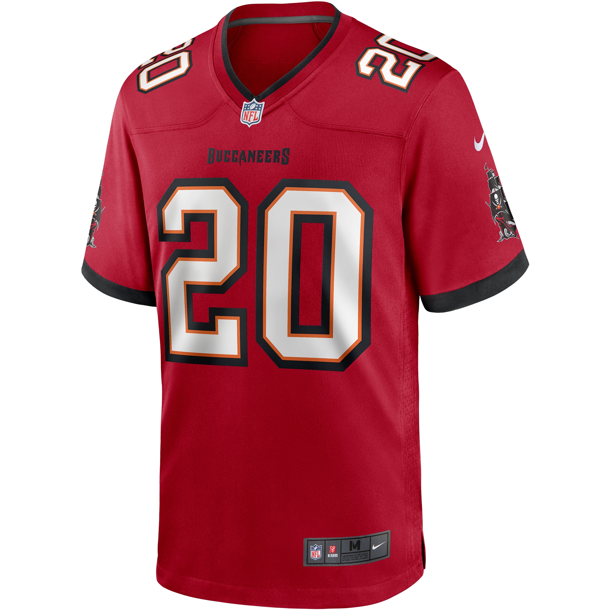 Alternative view of Men's Tampa Bay Buccaneers Ronde Barber Red Game Retired Player Jersey JS5535 nicesnker